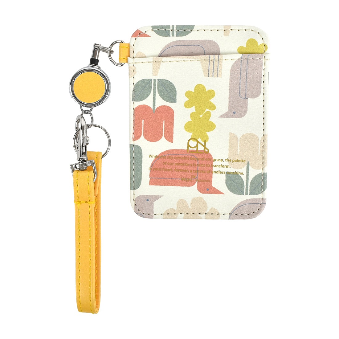 パスケース リール付き wpc レディース 定期入れ おしゃれ かわいい 大人 女性 ICカード 2枚 両面 高校生 女子 通勤 通学 学生 薄型 伸びる ストラップ 窓付き 縦型 カードケース ICカード入れ ICケース 定期券入れ 定期ケース スリム 花柄 北欧風 合皮 紛失防止 軽量