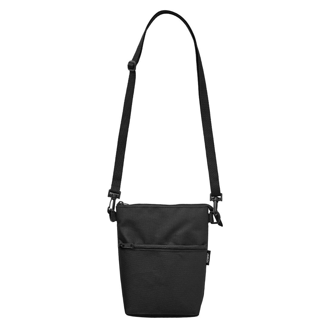 コンビニちょい買い保冷＆保温バッグ タワー 山崎実業 ショルダーバッグ 保冷バッグ tower スマホポーチ 水筒 収納 肩掛け 斜め掛け お買い物 フェス アウトドア ショルダーポーチ ドリンクホルダー グレー ブラック 10165 10166 公式 ペットボトル 2本 カバー ケース 軽量