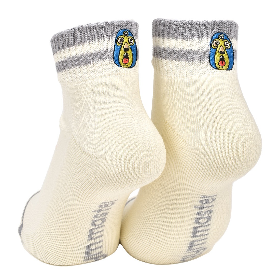 靴下 メンズ レディース ジムマスター gymmaster おしゃれ 可愛い 抗菌 消臭 防蚊 面白い おもしろ 柄 G466624 23 24 25 26 27 cm クルーソックス ロークルー リブソックス スニーカーソックス くつ下 ブランド 刺繍 グレー 白 ホワイト ボーダー 裏パイル 綿 ラインソックス