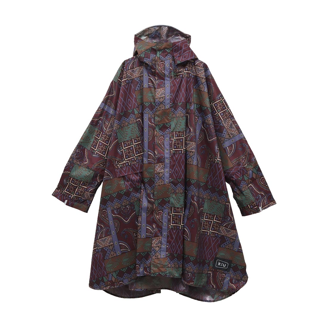 レインコート ポンチョ kiu キウ レディース メンズ 撥水 防水 レインウェア レインポンチョ K404 高機能 カッパ 合羽 雨具 自転車 リュックイン 耐水圧20000mm 袖 フード ツバ付き 前開き 収納袋 コンパクト 軽量 可愛い おしゃれ ブラック 黒 ベージュ フェス 通勤 通学