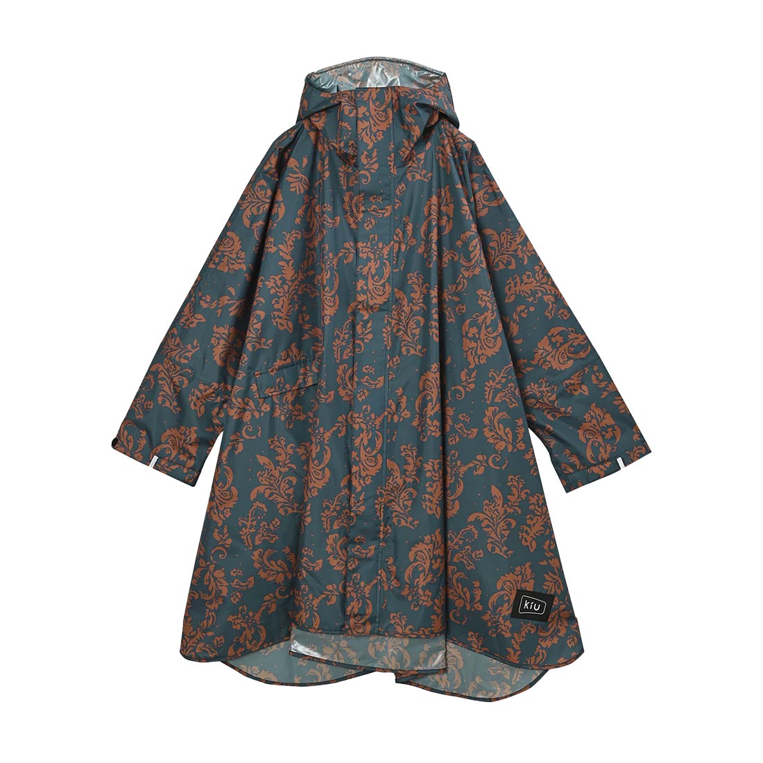 レインコート ポンチョ kiu キウ レディース メンズ 撥水 防水 レインウェア レインポンチョ K404 高機能 カッパ 合羽 雨具 自転車 リュックイン 耐水圧20000mm 袖 フード ツバ付き 前開き 収納袋 コンパクト 軽量 可愛い おしゃれ ブラック 黒 ベージュ フェス 通勤 通学