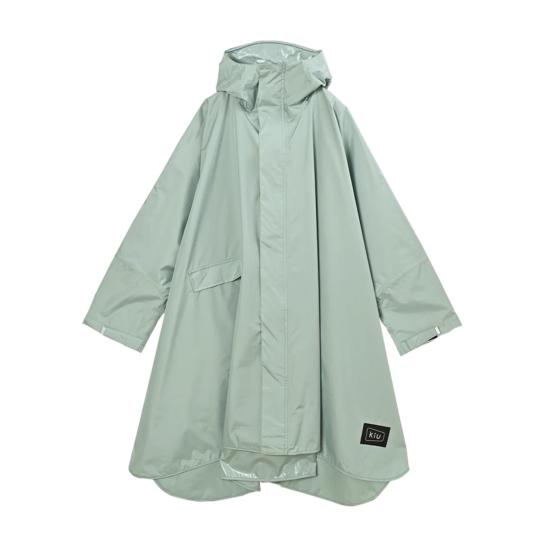 レインコート ポンチョ kiu キウ レディース メンズ 撥水 防水 レインウェア レインポンチョ K404 高機能 カッパ 合羽 雨具 自転車 リュックイン 耐水圧20000mm 袖 フード ツバ付き 前開き 収納袋 コンパクト 軽量 可愛い おしゃれ ブラック 黒 ベージュ フェス 通勤 通学