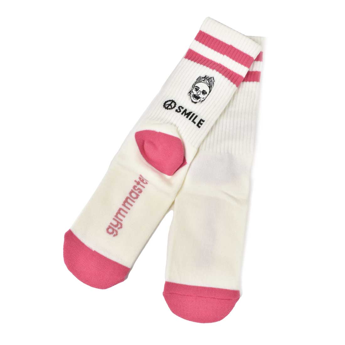 靴下 レディース メンズ gymmaster ジムマスター おしゃれ 面白い 可愛い 柄 抗菌 消臭 防臭 クルーソックス リブソックス スニーカーソックス くつ下 厚手 刺繍 底パイル 白 ホワイト ボーダー ラインソックス 丈夫 綿 23 24 25 26 27cm 個性的 ギフト プレゼント G966630