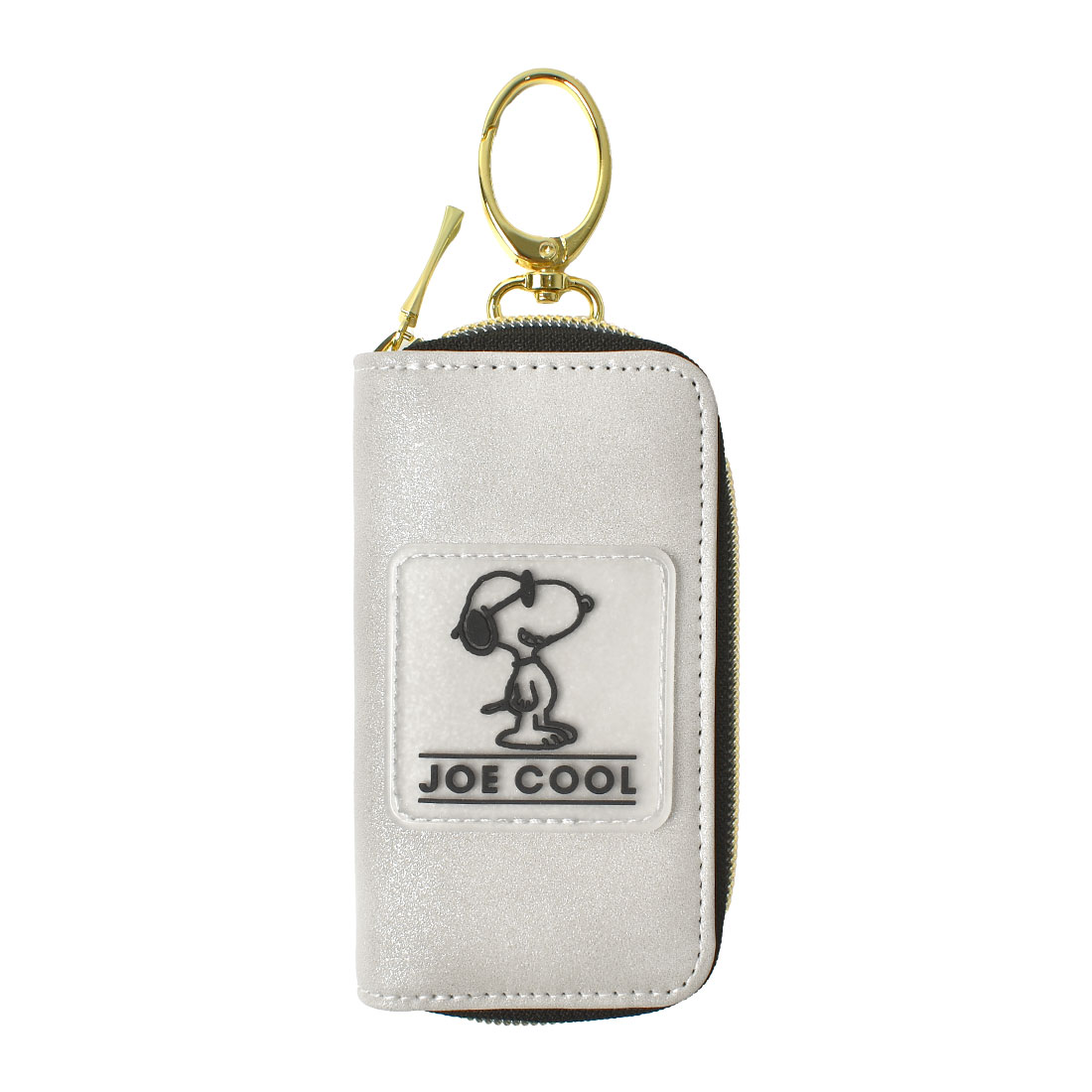 キーケース かわいい スヌーピー SNOOPY レディース PEANUTS キャラクター カードケース 4つ 4連 大人 向け ラメ グレー チャコール モノトーン シンプル カラビナ スマートキー ケース おしゃれ 通勤 通学 小物入れ コンパクト 鍵ケース 定期入れ プレゼント ギフト 母の日