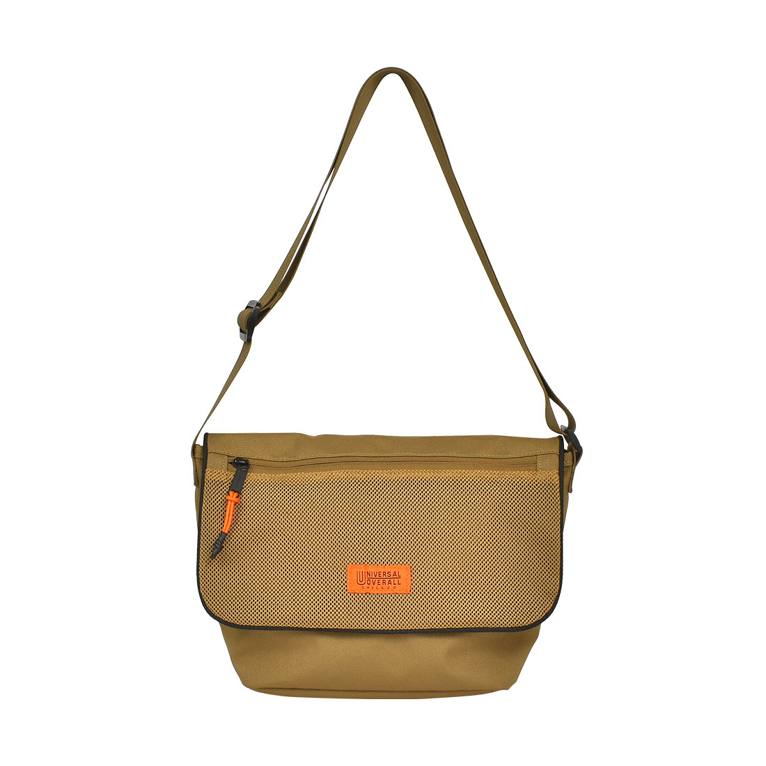 ショルダーバッグ ユニバーサルオーバーオール UNIVERSAL OVERALL UVO-208 メンズ レディース メッセンジャーバッグ 大容量 A5 斜めがけ 大人 サブバッグ おしゃれ シンプル メッシュ ブラック 黒 ブラウン 茶 ペットボトル 入る 鞄 通勤 通学 旅行 散歩 フェス ブランド