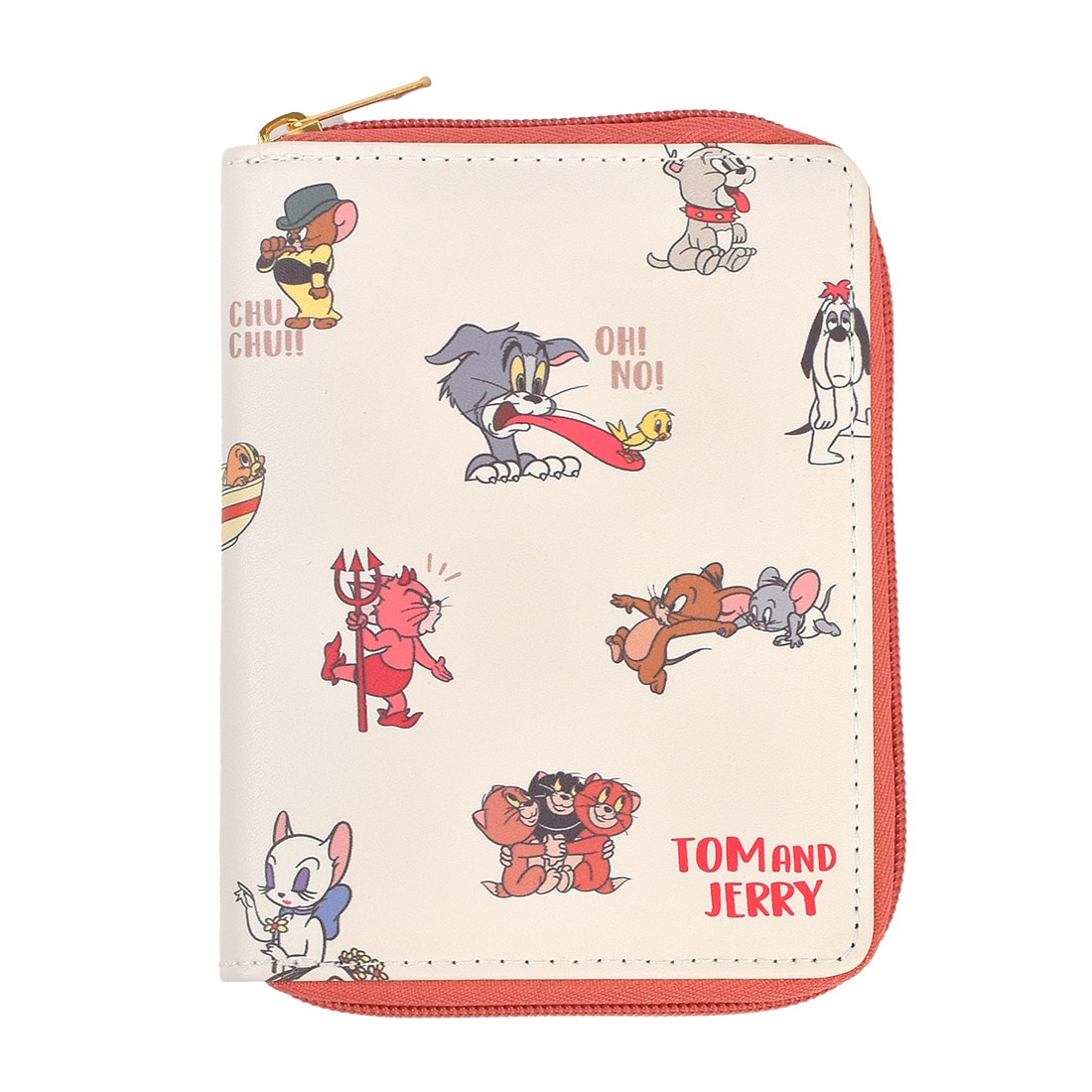 マルチケース トムとジェリー 診察券 保険証 カード お薬 パスポートケース キャラクター かわいい お金 コンパクト マルチポーチ カードケース 小さめ ファスナー 二つ折り 収納 保管 トムジェリ 小さい おしゃれ 小銭入れ 旅行 名刺 通院ケース 多機能 プレゼント ギフト