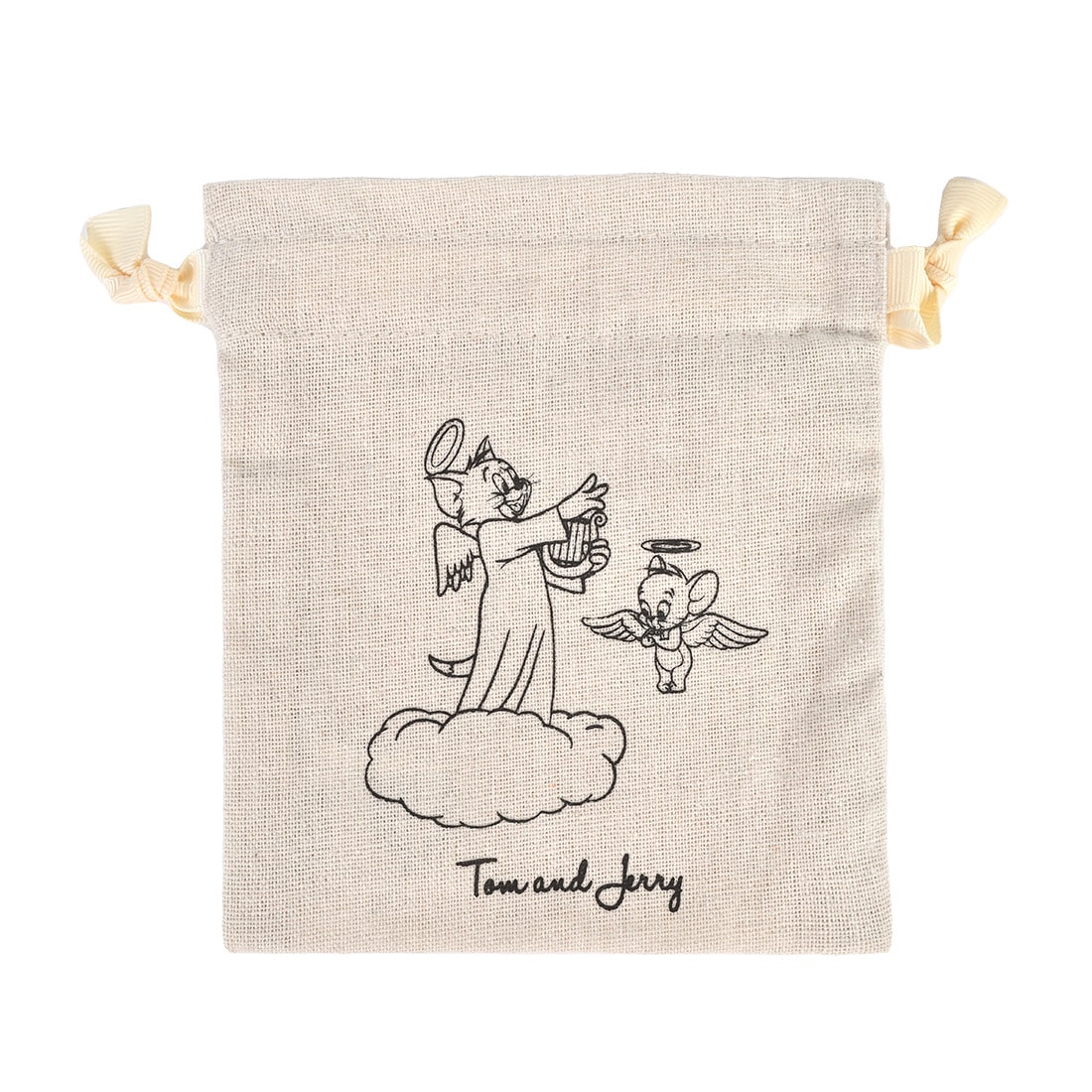 巾着 トムとジェリー トムジェリ ミニ巾着 小物入れ 巾着ポーチ かわいい おしゃれ 巾着袋 コスメ メイク ポーチ 大人可愛い キャラクター シンプル コットン 小さめ きんちゃく リボン 綿 女子 女性 女の子 高校 タフィー トゥーズ クアッカー トーポ フレンズ 薬 鍵 入れ