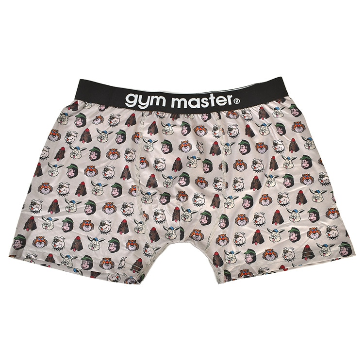 ボクサーパンツ ジムマスター gymmaster メンズ パンツ ローライズ ストレッチ 前閉じ 速乾 薄手 L M おもしろ 総柄 派手 カラフル アニマル ユニーク 個性的 黒 ブラック かわいい おしゃれ プチ ギフト プレゼント バレンタイン 誕生日 下着 肌着 男性用 ブランド 彼氏 父