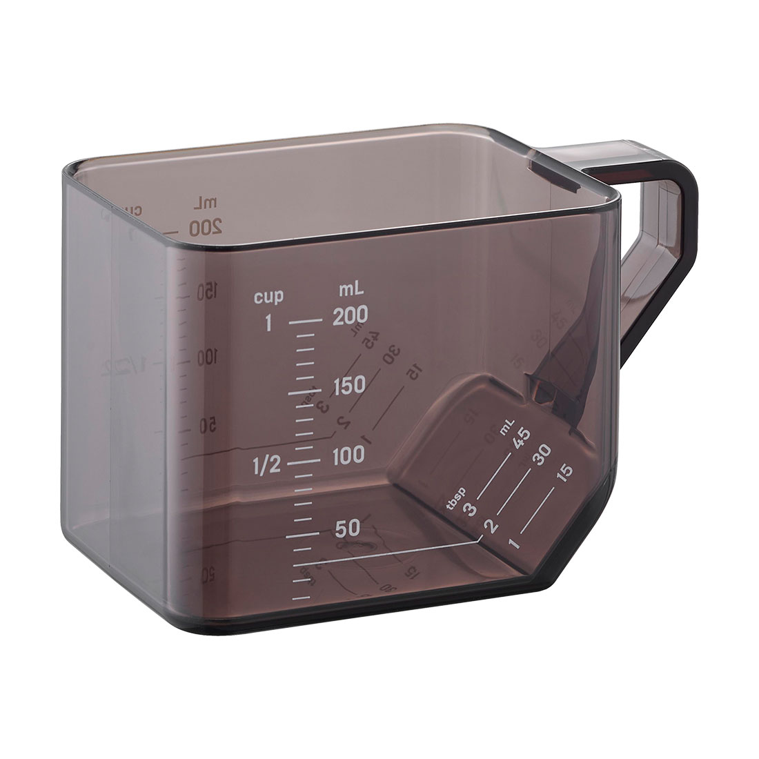 大さじも量れる計量カップ タワー 山崎実業 計量カップ 耐熱 ミニ 食洗機対応 200mL 計量 目盛り 量り 軽い メジャーカップ 電子レンジ対応 レンジok 食洗機対応 ホワイト ブラック 10143 10144 公式 tower おしゃれ シンプル 調味料 デザート 持ち手付き 料理 割れない 便利