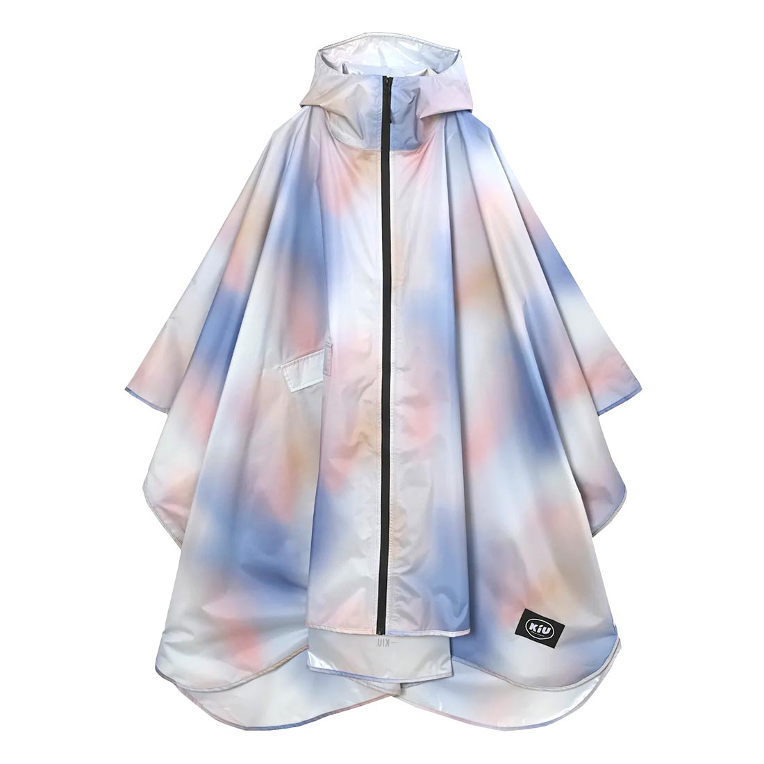 レインコート ポンチョ kiu キウ レディース メンズ レインポンチョ 撥水 防水 レインウェア K405 合羽 カッパ 高機能 雨合羽 雨具 耐水圧10000mm 軽量 フード ツバ 付き 前開き 収納袋 コンパクト 可愛い おしゃれ ブラック 黒 ベージュ 総柄 自転車 通勤 通学 野外 フェス