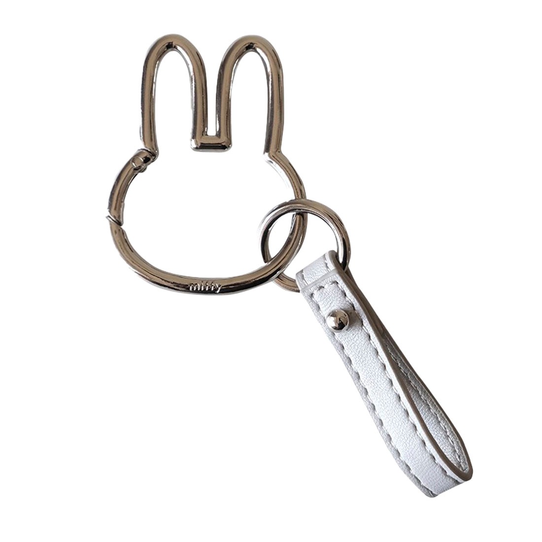 キーホルダー カラビナ ミッフィー miffy スマートキーホルダー キャラクター スマートキー 車の鍵 カギ キーチャーム 車 カー用品 車用品 おしゃれ かわいい 鍵チャーム 合皮 フェイス 顔 ストラップ バッグチャーム バッグストラップ シルバー ピンク ゴールド ホワイト