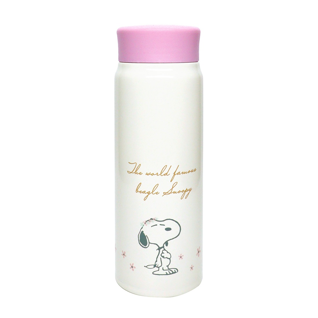 水筒 スヌーピー ステンレスボトル おしゃれ かわいい 女の子 子供 軽量 480ml 直飲み 保冷 保温 内蓋付き 軽い 大容量 コンパクト スリム マグボトル 高校生 中学生 小学生 お弁当 ランチグッズ 大人 女子 女性 キッズ 通学 通勤 SNOOPY 白 ホワイト 黒 ブラック アイボリー