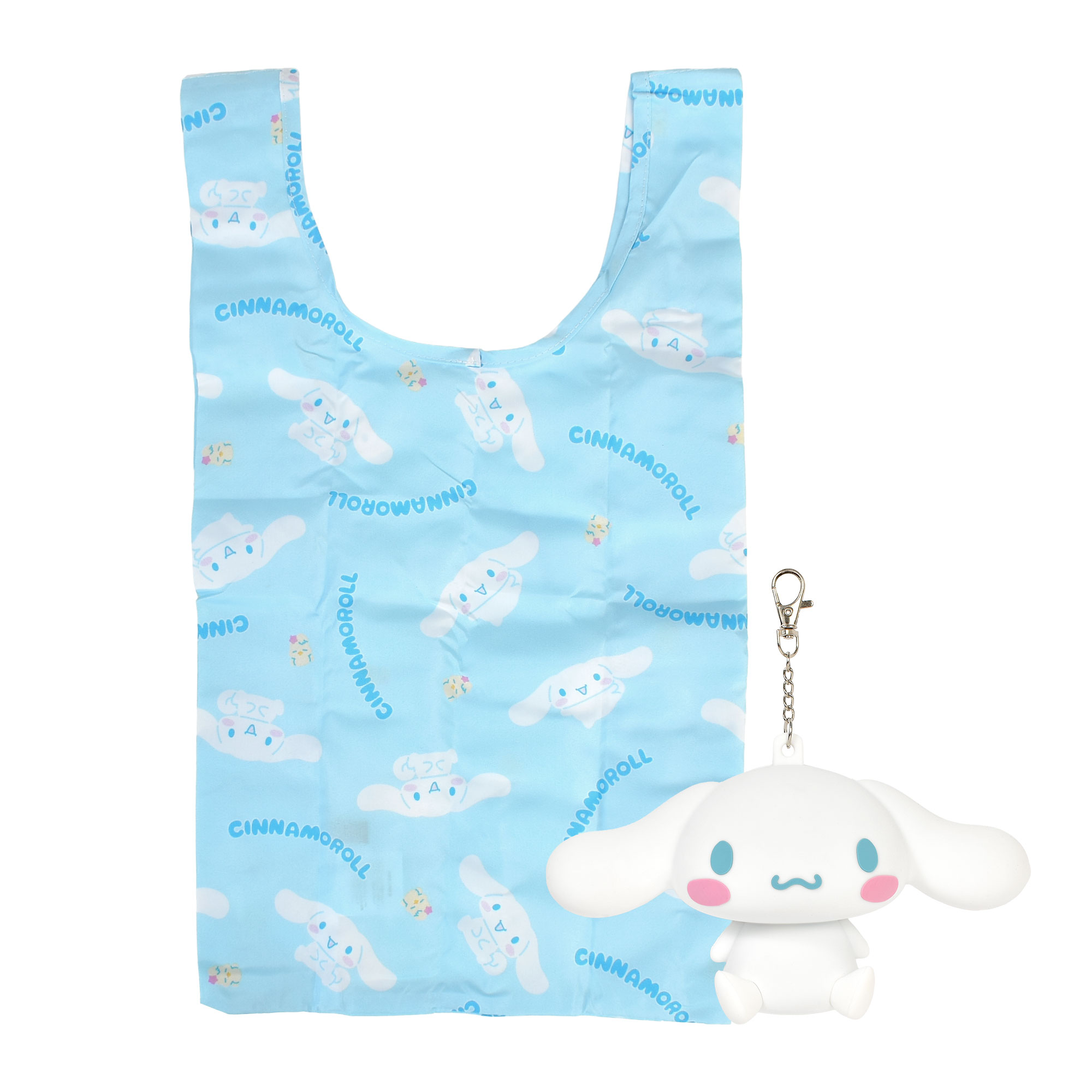エコバッグ 折りたたみ サンリオ かわいい ポーチ付き 小物入れ 小さめ ハローキティ クロミ マイメロディ シナモロール シナモン ポムポムプリン コンビニ 買い物バッグ トートバッグ サブバッグ 軽量 コンパクト マチ付き ぬいぐるみ キーホルダー ナスカン付き プレゼント