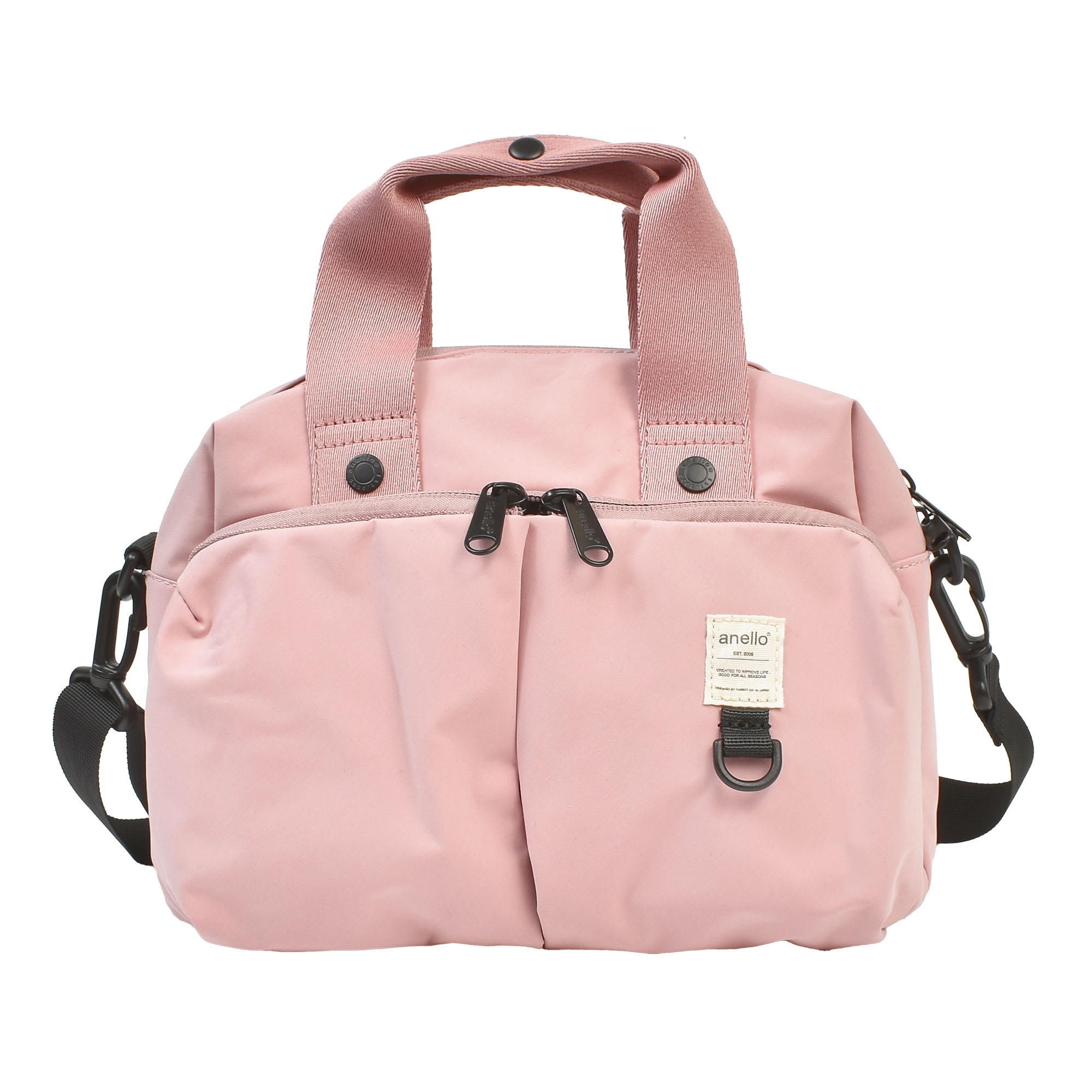 ショルダーバッグ アネロ anello レディース 斜めがけ ミニボストン 軽量 撥水 はっ水 2WAY 収納 ポケット 多い たくさん 大容量 コンパクト 軽量 軽い おしゃれ シンプル 小さめ 肩掛け 手提げ カジュアル 大人 女性 旅行 通勤 通学 黒 ブラック グレー グリーン ピンク