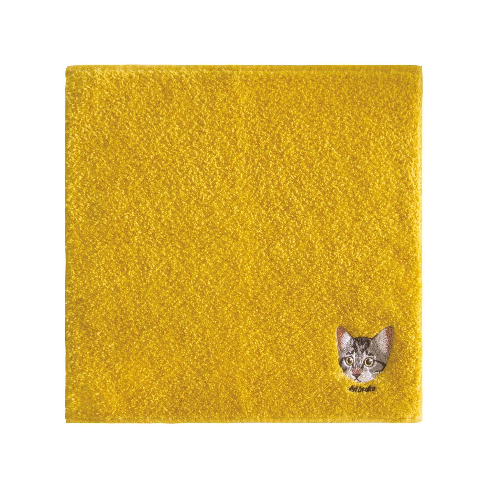 ハンカチタオル 猫 ネコ 刺繍 今治タオル うちのニャンコ レディース ハンカチ ミニタオル 25cm 大人 かわいい おしゃれ 女性 猫好き 猫グッズ プレゼント ギフト オーガニックコットン 日本製 綿100% 黒猫 ハチワレ サバトラ ペルシャ シャム スコティッシュフォールド