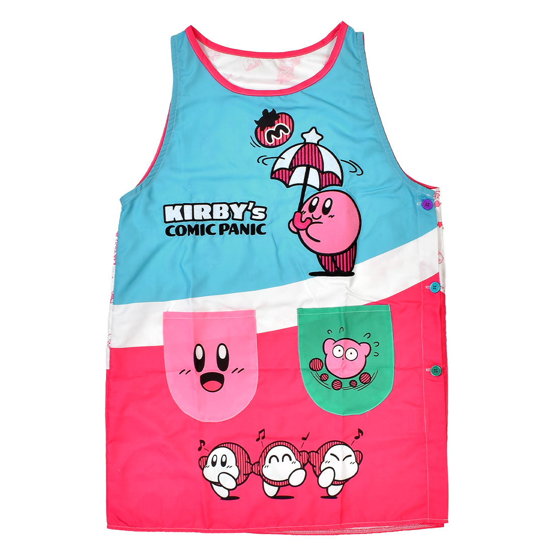 エプロン 保育士 かぶるだけ キャラクター 割烹着 大人 女性 ジブリ トトロ 魔女の宅急便 ジジ ミニオン トムとジェリー おさるのジョージ カービィ かっぽう着 袖なし 着脱簡単 ラン型 背付き ボタン ポケット フリーサイズ 大きい かわいい 保育園 幼稚園 先生 介護士 保母