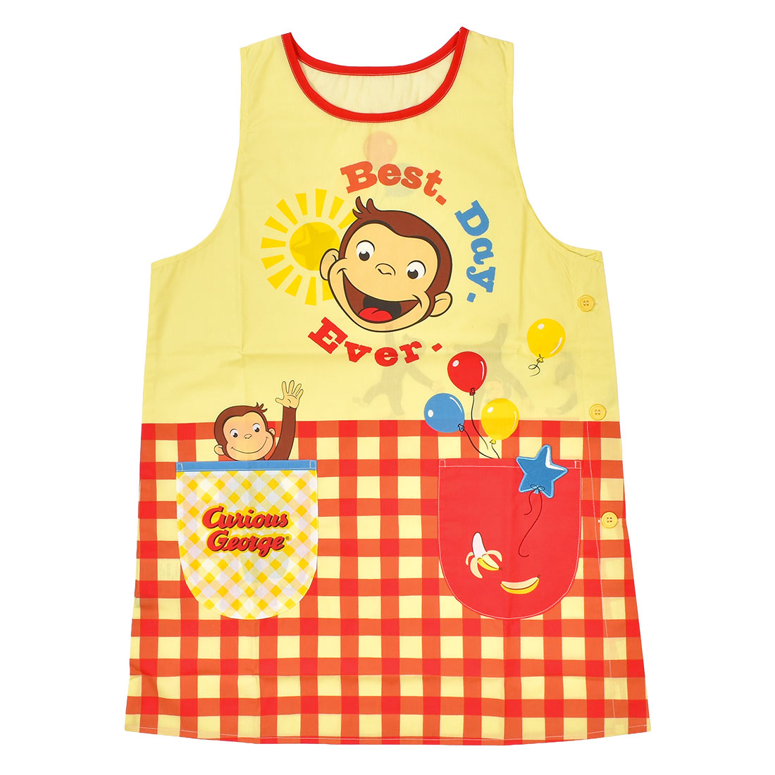 エプロン 保育士 かぶるだけ キャラクター 割烹着 大人 女性 ジブリ トトロ 魔女の宅急便 ジジ ミニオン トムとジェリー おさるのジョージ カービィ かっぽう着 袖なし 着脱簡単 ラン型 背付き ボタン ポケット フリーサイズ 大きい かわいい 保育園 幼稚園 先生 介護士 保母