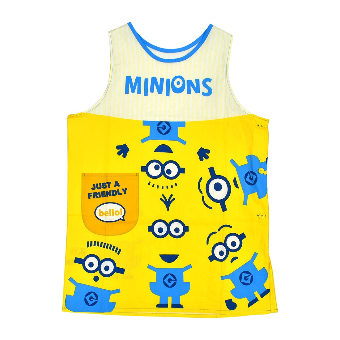 エプロン 保育士 かぶるだけ キャラクター 割烹着 大人 女性 ジブリ トトロ 魔女の宅急便 ジジ ミニオン トムとジェリー おさるのジョージ カービィ かっぽう着 袖なし 着脱簡単 ラン型 背付き ボタン ポケット フリーサイズ 大きい かわいい 保育園 幼稚園 先生 介護士 保母