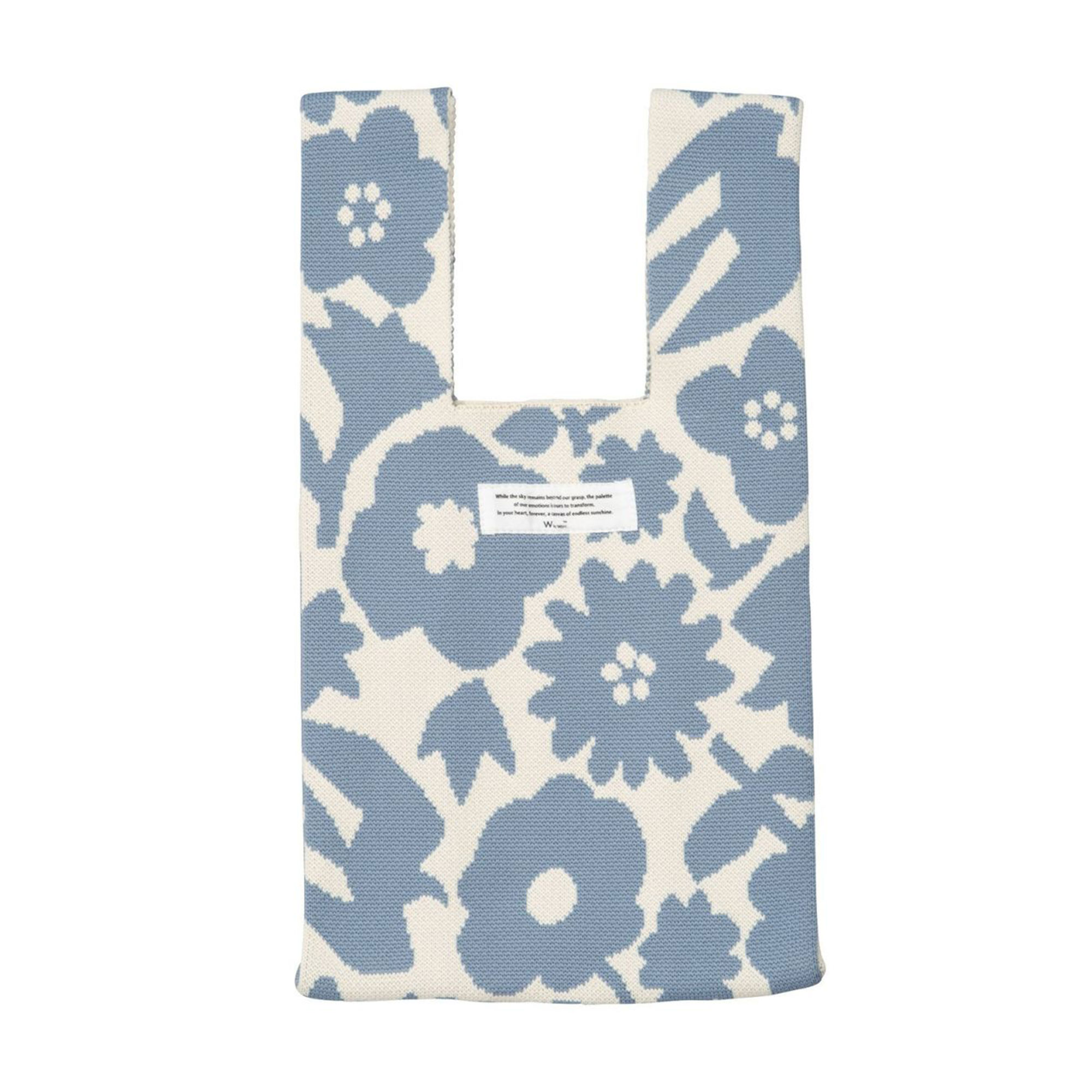 ニットバッグ トートバッグ Wpc. Patterns ワールドパーティ レディース 大人 女性 小さめ ミニ 北欧風 おしゃれ かわいい 洗濯 できる 洗える マチ付き エコバッグ クロシェバッグ マルシェバッグ サブバッグ ハンドバッグ 韓国 手提げ 花柄 パターン 鳥 バード ベージュ