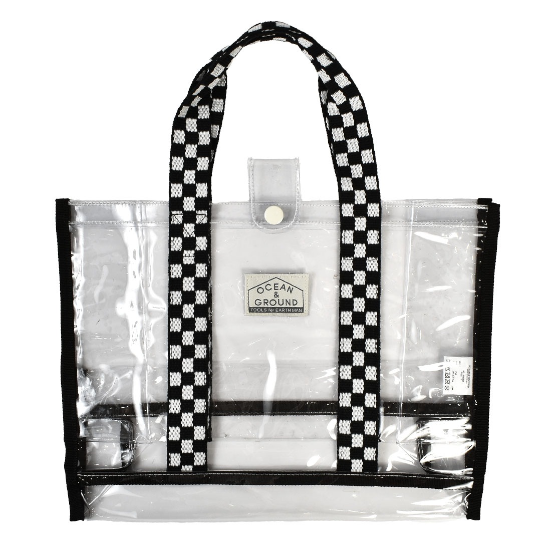 プールバッグ オーシャンアンドグラウンド ocean & ground ビニールバッグ トートバッグ 男の子 女の子 クリアバッグ 透明バッグ A4 防水 撥水 幼稚園 保育園 小学校 小学生 子供 子ども 透けない 水泳バッグ おしゃれ バイカラー チェッカー 人気 夏 海 スイミングバッグ
