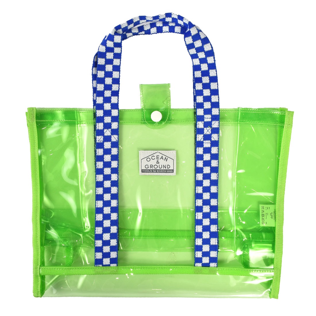 プールバッグ オーシャンアンドグラウンド ocean & ground ビニールバッグ トートバッグ 男の子 女の子 クリアバッグ 透明バッグ A4 防水 撥水 幼稚園 保育園 小学校 小学生 子供 子ども 透けない 水泳バッグ おしゃれ バイカラー チェッカー 人気 夏 海 スイミングバッグ