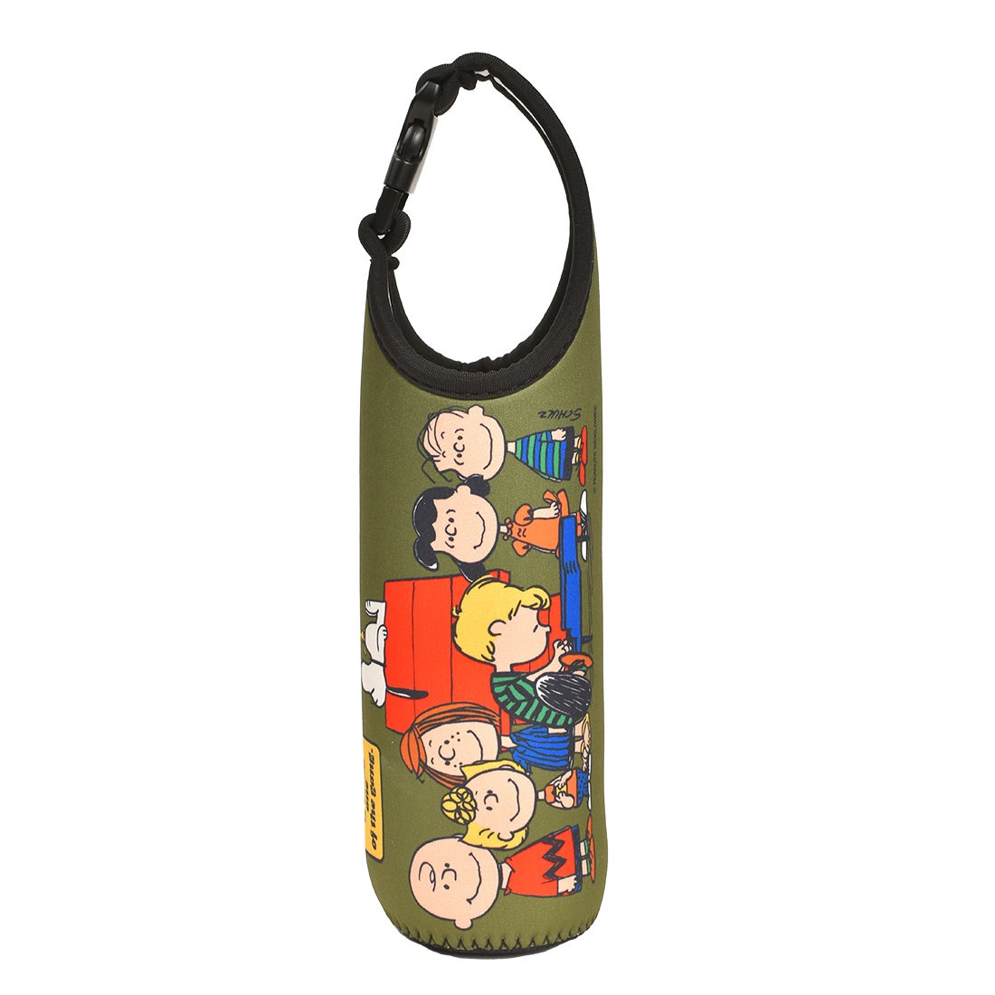 ペットボトルホルダー SNOOPY スヌーピー キャラクター 500mL 600mL ボトルカバー かわいい 水筒カバー ボトルケース 持ち手付き 収納 スリム おしゃれ コンパクト 水滴 つかない 結露吸収 濡れない バックル 伸縮性 女の子 男の子 小学生 中学生 高校生 大人 遠足 運動会
