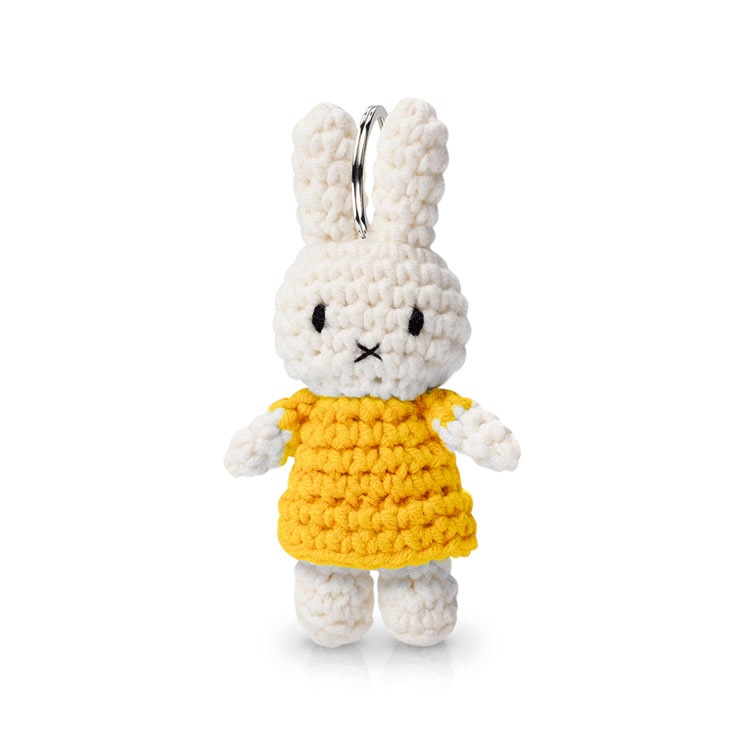 ジャストダッチ ミッフィー キーホルダー キーリング キーハンガー かわいい miffy JUST DUTCH メラニー マスコット キーチャーム 編みぐるみ あみぐるみ 家 車 鍵 取り付け ハンドメイド イエロー レッド パステルピンク レインボー ミッフィーグッズ 誕生日 プレゼント