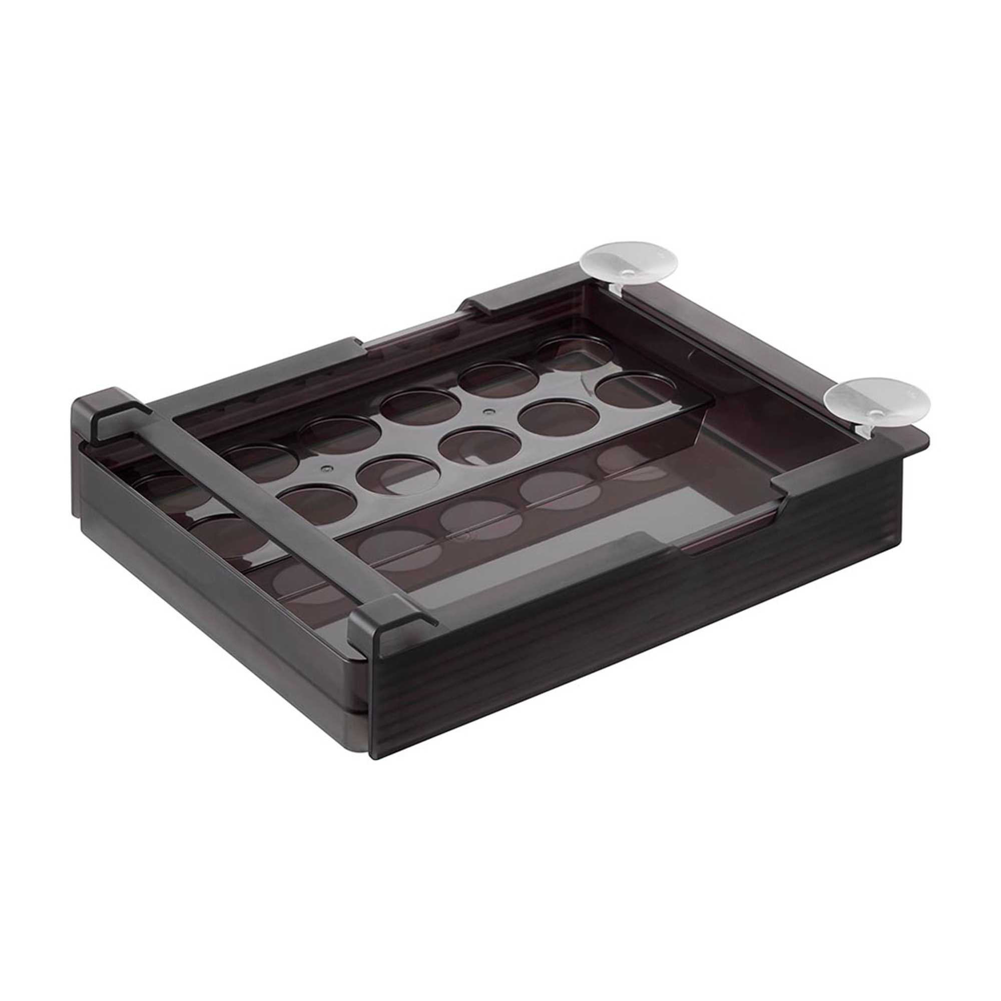 山崎実業 冷蔵庫中棚下高さ調節卵ラック L タワー 10112 10113 tower 公式 冷蔵庫 卵 収納 卵ケース スライド 食品 ラック 大きめ 引き出し 吊り下げ 卵トレー たまご 玉子 容器 冷蔵庫内 整理 グッズ 高さ調節 12個 棚下 キッチン収納 ホワイト ブラック 冷蔵庫収納 トレー