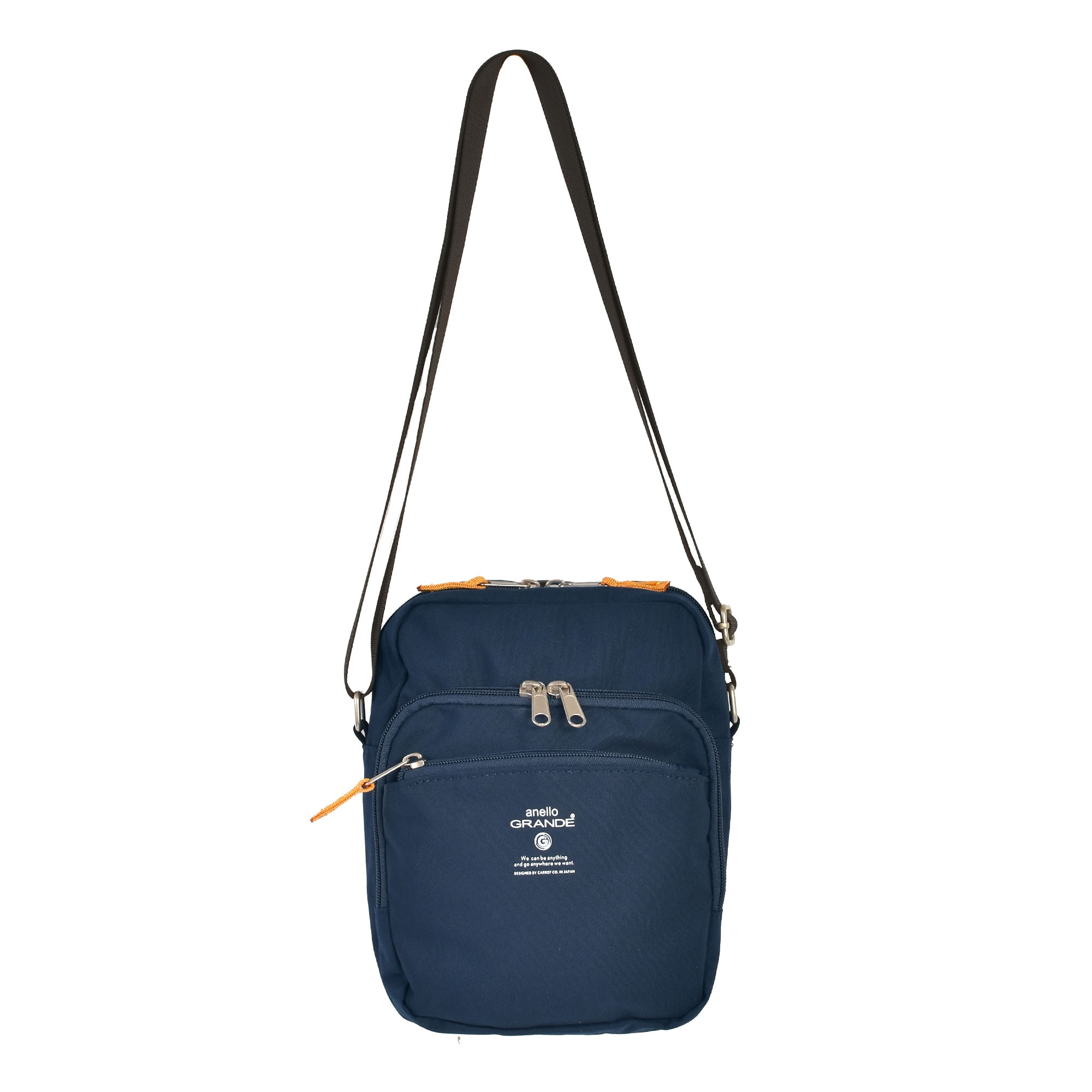 ショルダーバッグ anello GRANDE アネロ グランデ レディース 斜めがけ 大人 軽量 小さめ コンパクト ポケット 撥水 ペットボトルが縦に入る バッグ 女性 ブランド ファスナー付き ポケット多い おしゃれ かわいい カジュアル シンプル 無地 通勤 通学 お出かけ ブラック