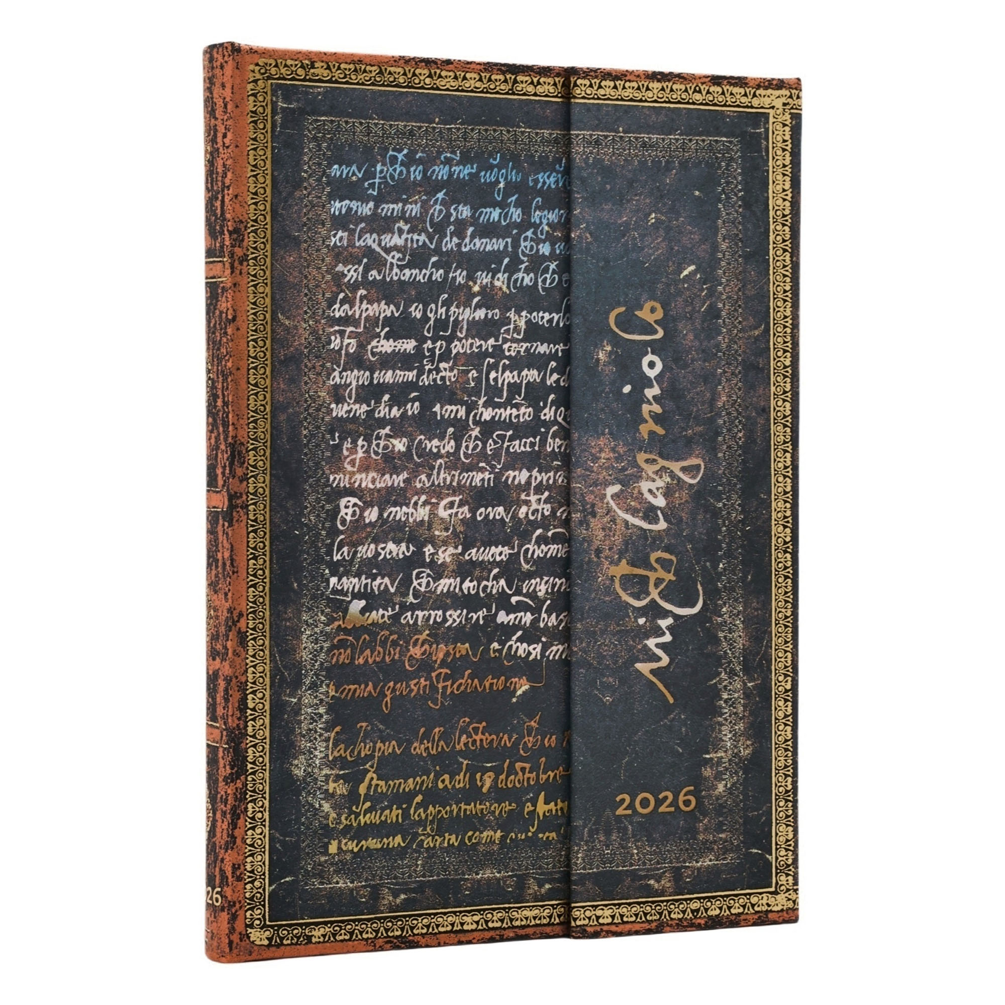 手帳 2026 B6 マンスリー ペーパーブランクス ミディ ダイアリー 1月始まり スケジュール帳 paper blanks バーソフォーマット ハードカバー おしゃれ 派手 総柄 重厚 見開き1週間 月曜始まり 週間 月間 ウィークリー 小さめ レディース かわいい レトロ プレゼント ギフト