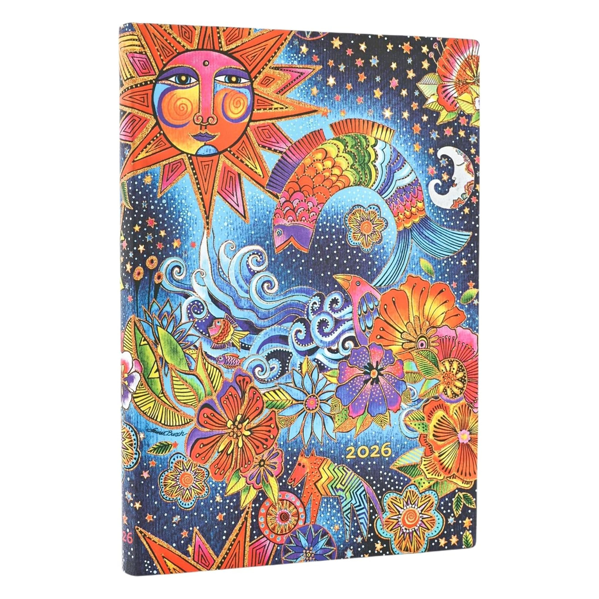 手帳 2026 B6 マンスリー ペーパーブランクス ミディ ダイアリー 1月始まり スケジュール帳 paper blanks バーソフォーマット ソフトカバー おしゃれ 派手 総柄 重厚 見開き1週間 月曜始まり 週間 ウィークリー 月間 小さめ 女性 上品 かわいい レトロ プレゼント ギフト