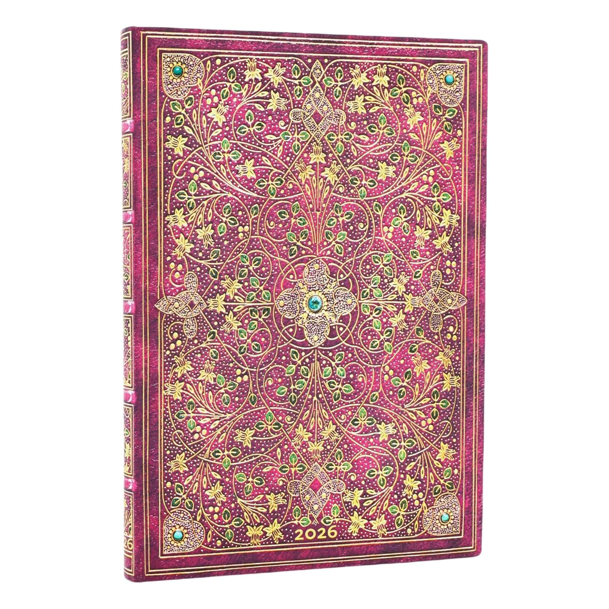 手帳 2026 B6 マンスリー ペーパーブランクス ミディ ダイアリー 1月始まり スケジュール帳 paper blanks バーソフォーマット ソフトカバー おしゃれ 派手 総柄 重厚 見開き1週間 月曜始まり 週間 ウィークリー 月間 小さめ 女性 上品 かわいい レトロ プレゼント ギフト