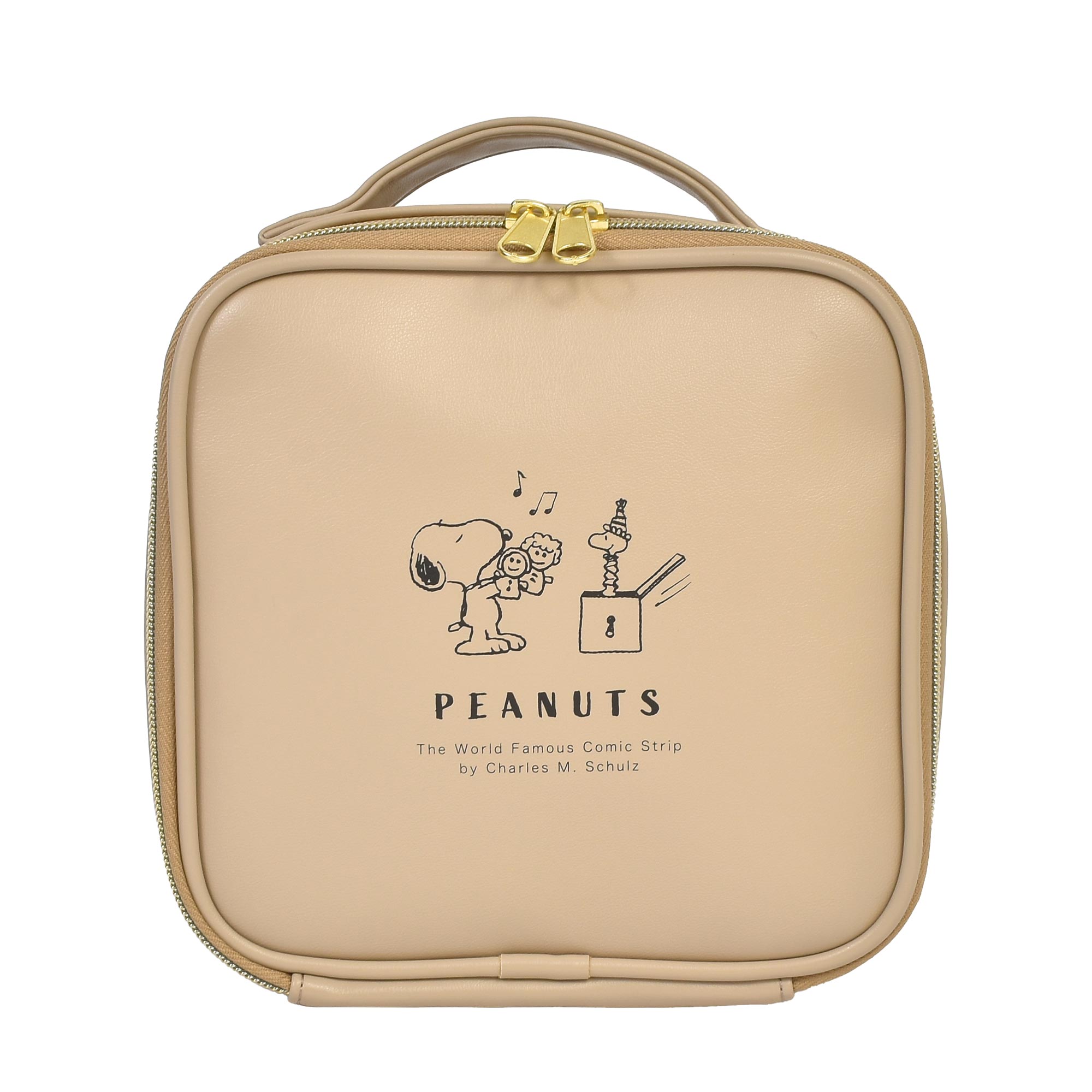メイクポーチ 自立 スヌーピー SNOOPY キャラクター 大容量 収納 化粧ポーチ コスメポーチ 小物入れ バニティポーチ 縦型 大きめ 機能的 仕切り 持ち運び 化粧品 コスメボックス おしゃれ かわいい ベージュ アイボリー 大人 高校生 レディース PEANUTS 誕生日 プレゼント