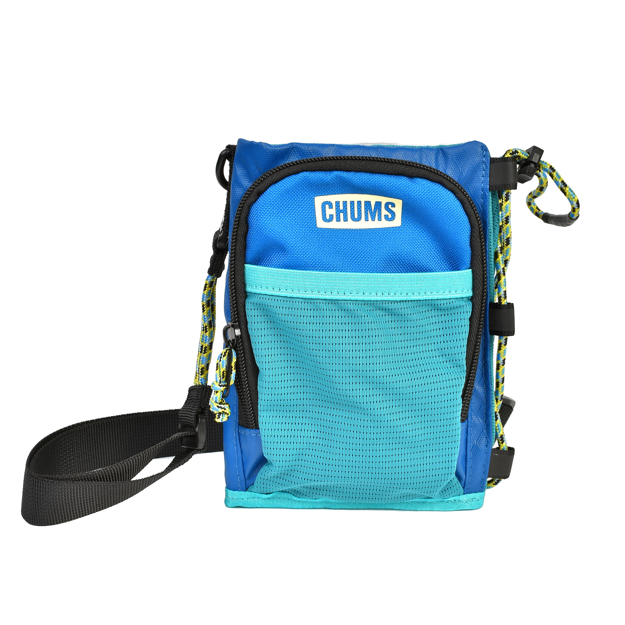 ボトルホルダー スマホポーチ CHUMS チャムス メンズ レディース 水筒 カバー ケース ショルダー 小物入れ 貴重品 持ち運び ポケット付き 1L 500ml 600ml アウトドア ブランド 斜めがけ 肩掛け 黒 ブラック 紫 パープル 青 ブルー ロゴ シンプル レジャー 釣り フェス ライブ