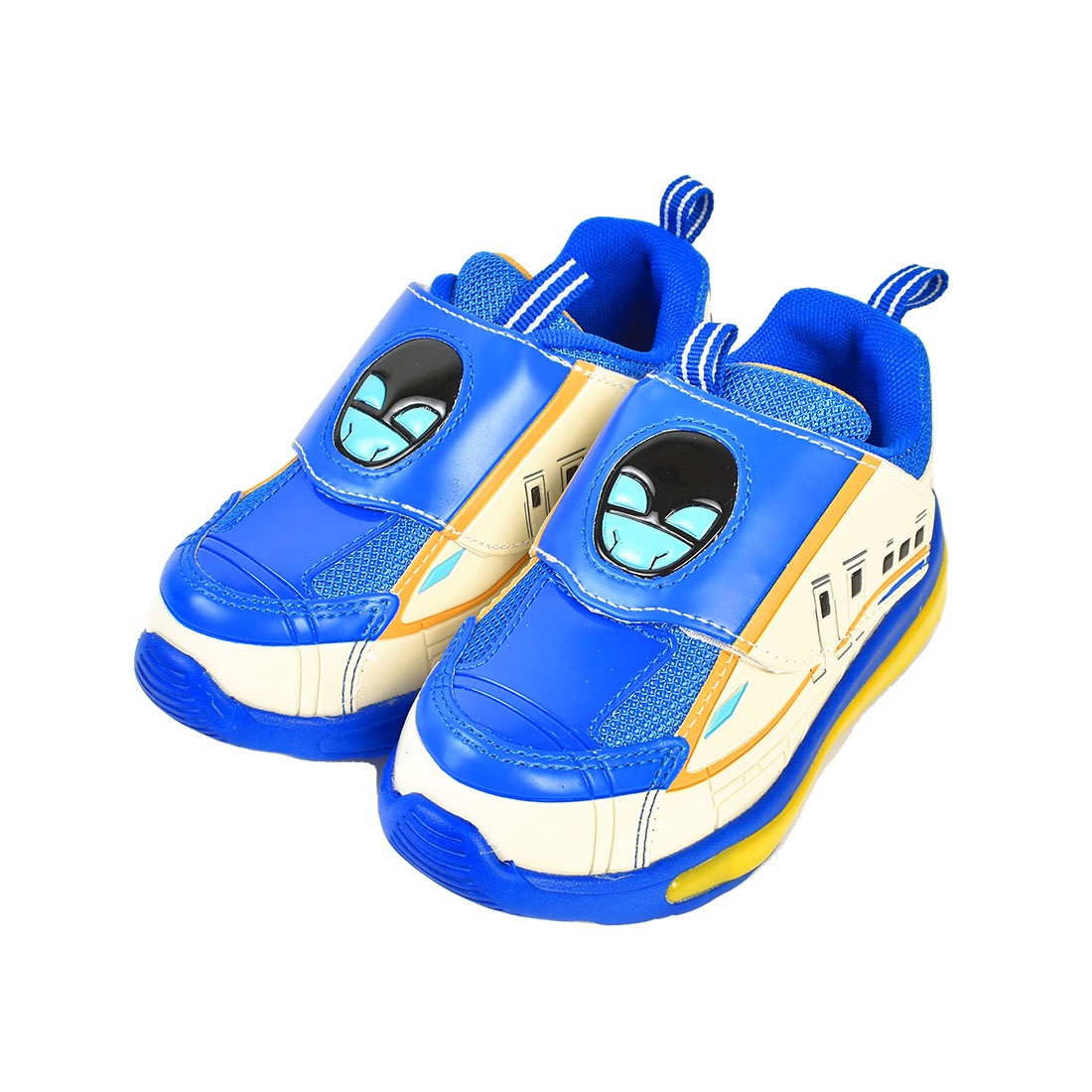 光る靴 プラレール 男の子 電車 フラッシュ スニーカー 子供靴 キッズ 16 17 18 cm 新幹線 ドクターイエロー N700S ハヤブサ かがやき こまち キッズシューズ 運動靴 軽量 かっこいい LED ピカピカ 光る 点滅 やわらかい 歩きやすい 履きやすい 幼稚園 小学生