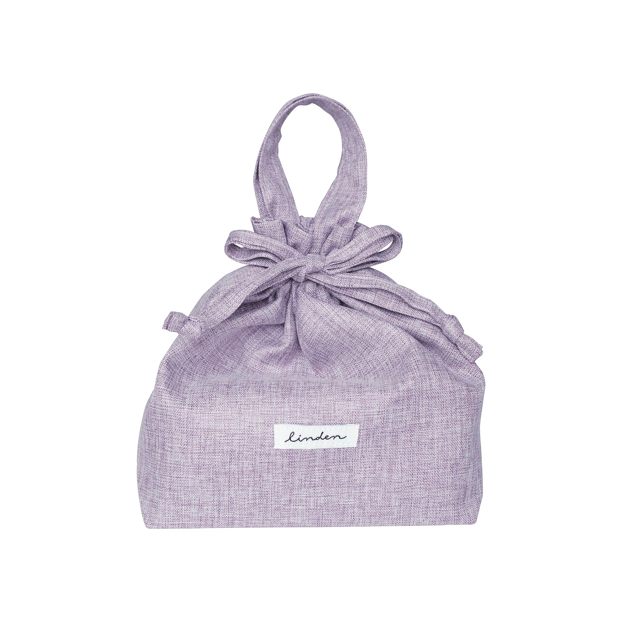 保冷 ランチバッグ 巾着 保温 LINDEN リンデン 大人 リネン風 洗える 巾着袋 弁当袋 弁当入れ 巾着バッグ 保冷バッグ 大きめ 軽量 持ち手 マチ付き 保冷剤ポケット おしゃれ かわいい シンプル 通勤 通学 女性 女の子 ギフト プレゼント 無地 ベージュ ラベンダー グリーン
