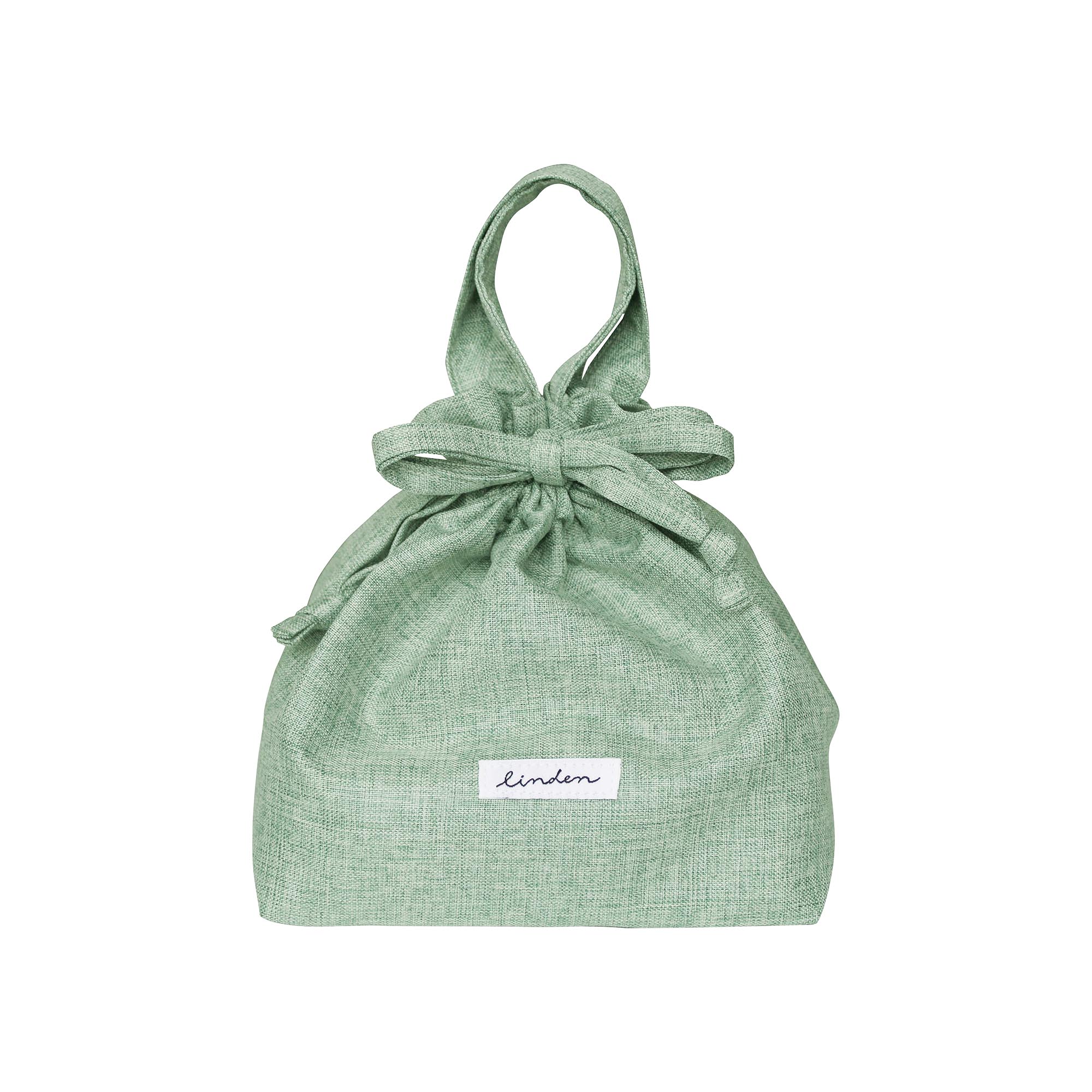 保冷 ランチバッグ 巾着 保温 LINDEN リンデン 大人 リネン風 洗える 巾着袋 弁当袋 弁当入れ 巾着バッグ 保冷バッグ 大きめ 軽量 持ち手 マチ付き 保冷剤ポケット おしゃれ かわいい シンプル 通勤 通学 女性 女の子 ギフト プレゼント 無地 ベージュ ラベンダー グリーン