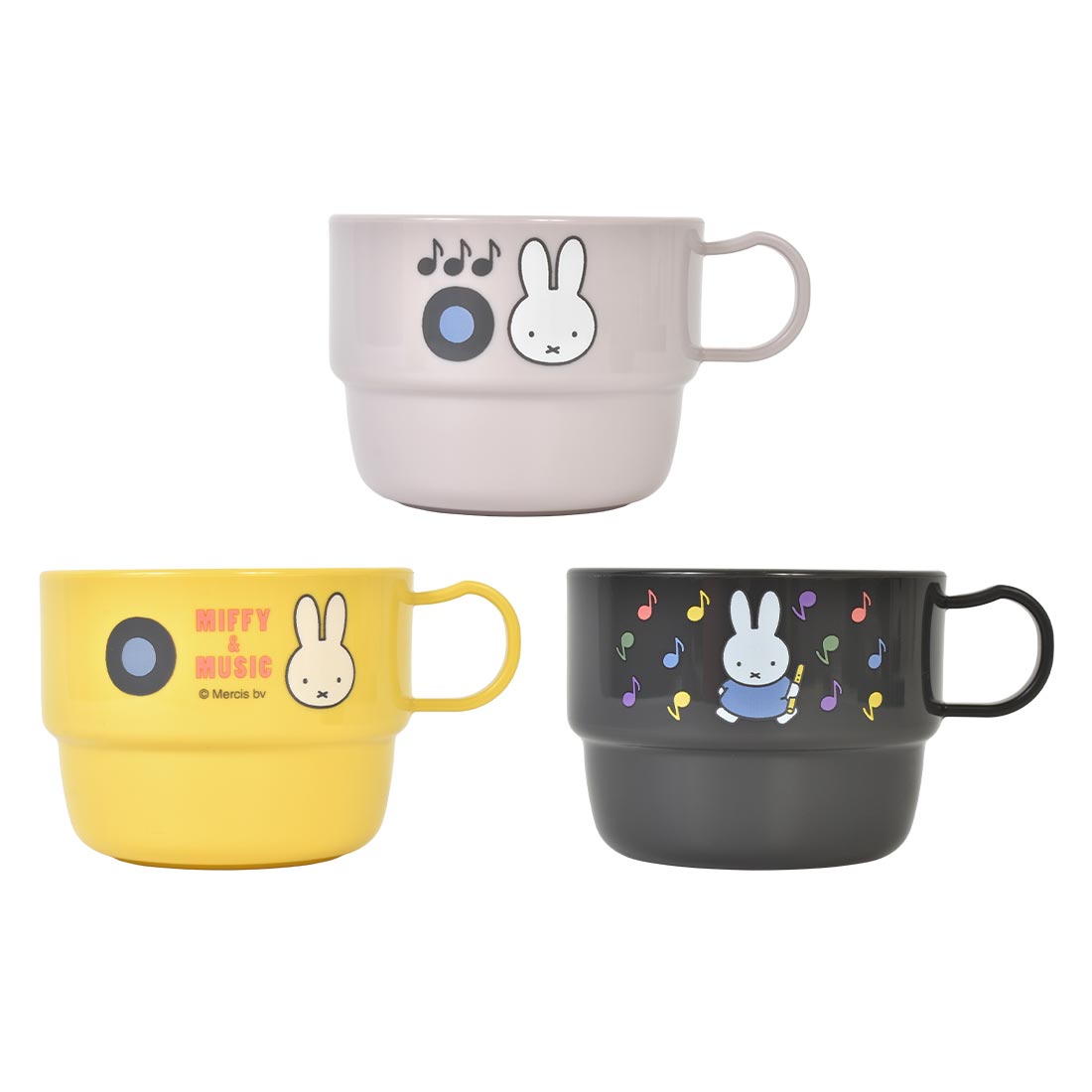 プラコップ ミッフィー miffy 3個 セット プラスチック コップ 日本製 幼稚園 保育園 子供 取っ手 キャラクター マグカップ 電子レンジ対応 食洗機対応 カップ 割れない かわいい おしゃれ 小学生 女の子 男の子 重ねる スタッキング 歯磨きコップ 洗面所 給食 アウトドア