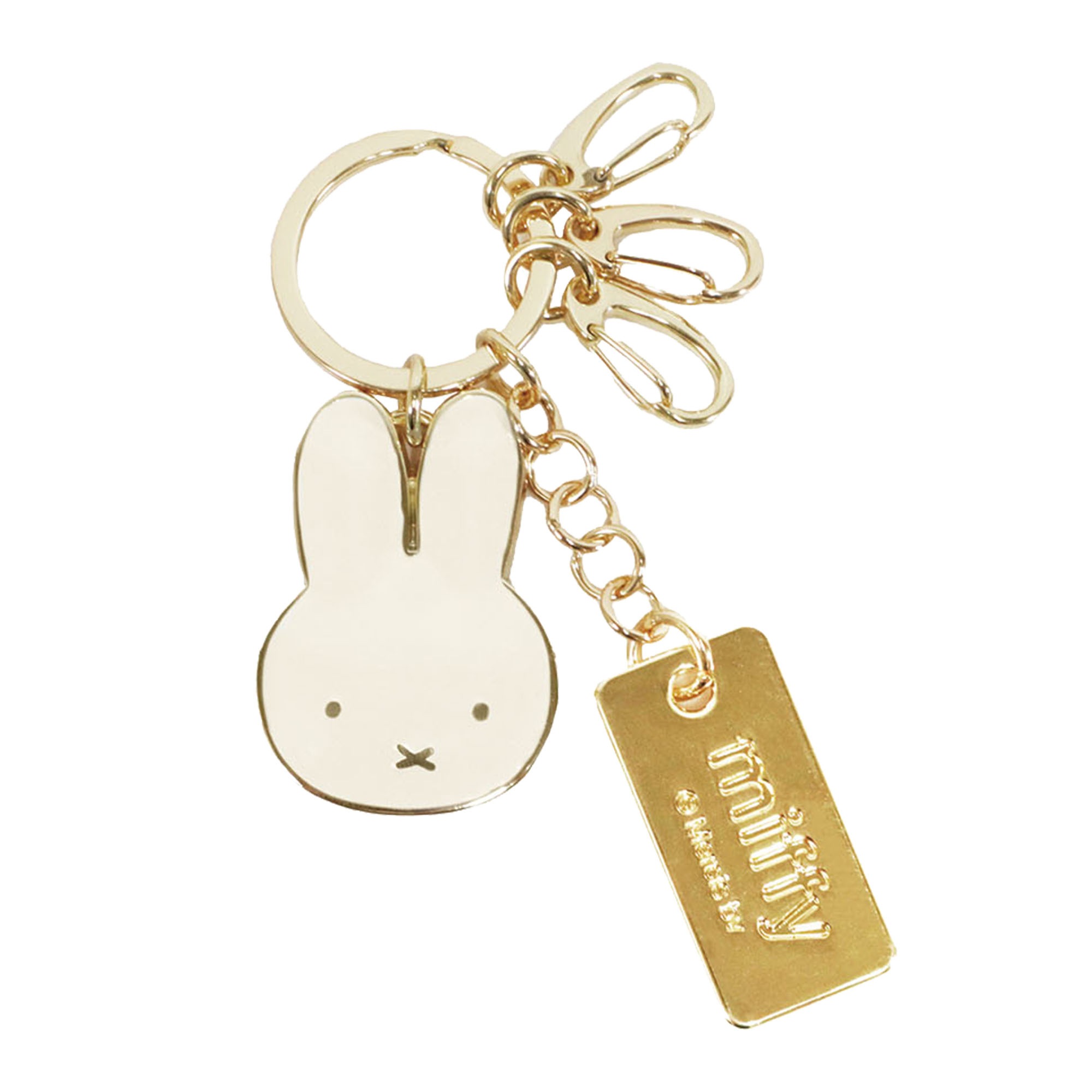 キーホルダー ミッフィー miffy キーリング レディース チャーム 鍵 フェイスシリーズ EB484 キャラクター カラビナ おしゃれ かわいい うさぎ シンプル キーチェーン 3連 カギ まとめる ゴールド 通学 通勤 大人 女性 女子 高校生 中学生 小学生 子供 ギフト プレゼント