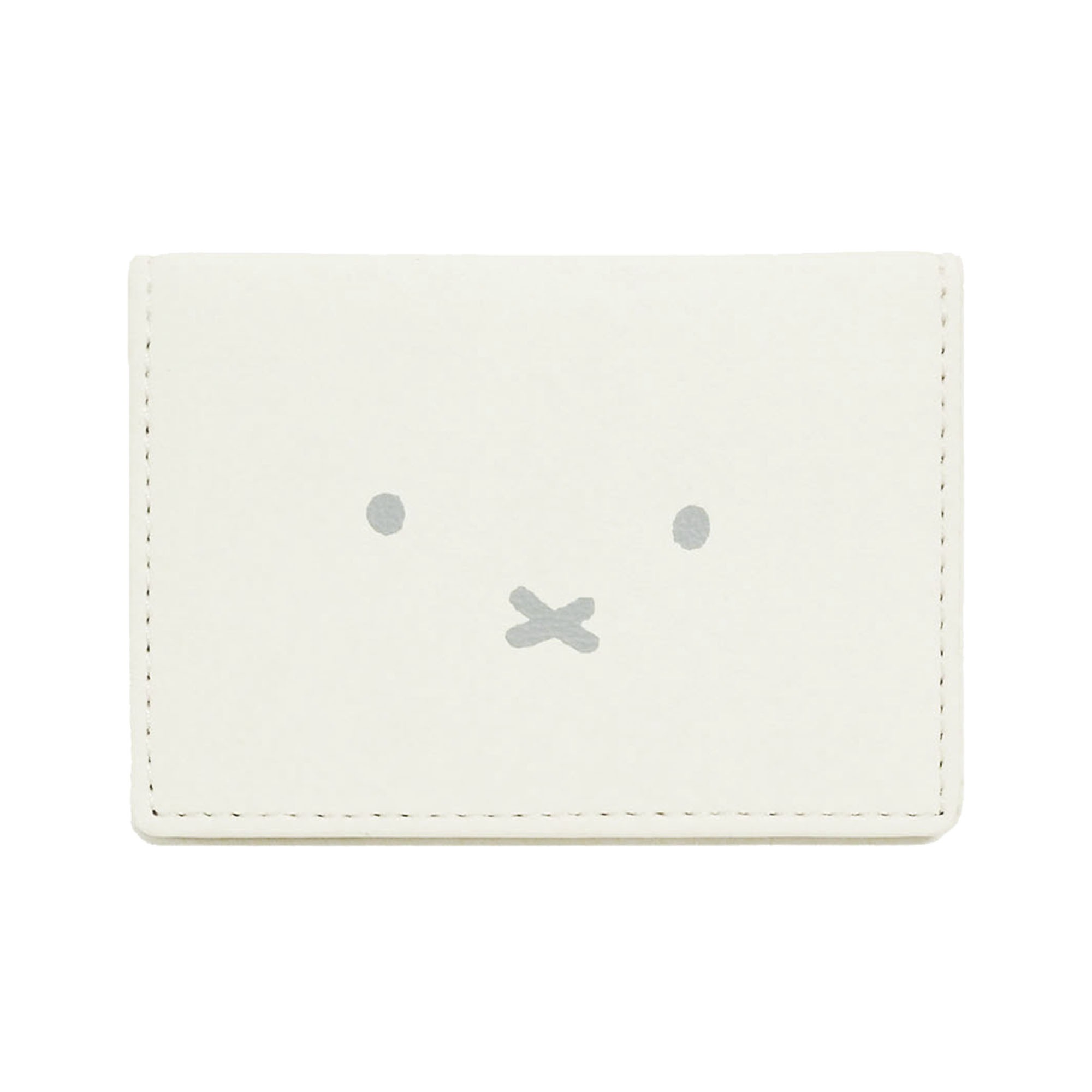 カードケース ミッフィー miffy レディース スキミング 防止 フェイスシリーズ EB483 二つ折り かわいい おしゃれ キャラクター シンプル 薄型 スリム コンパクト 4枚 磁気 電波 遮断 個人情報 保護 パスケース 定期入れ 通勤 通学 大人 女性 うさぎ 雑貨 アイボリー グレー