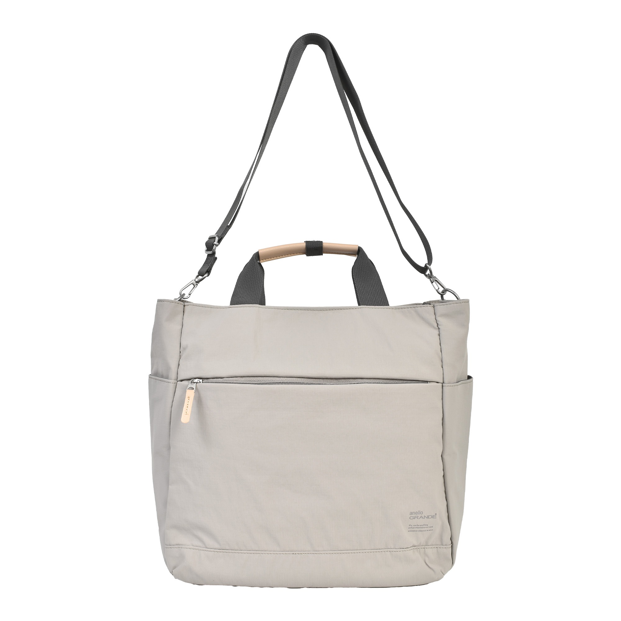 トートバッグ anello GRANDE アネロ グランデ レディース 2way バッグ ショルダーバッグ マザーズバッグ 大容量 撥水 旅行 カバン A4 通勤 通学 ポケット たくさん 1泊 旅行バッグ 軽量 女性 シンプル おしゃれ かわいい スクエア トート 黒 ブラック グレー グレーベージュ