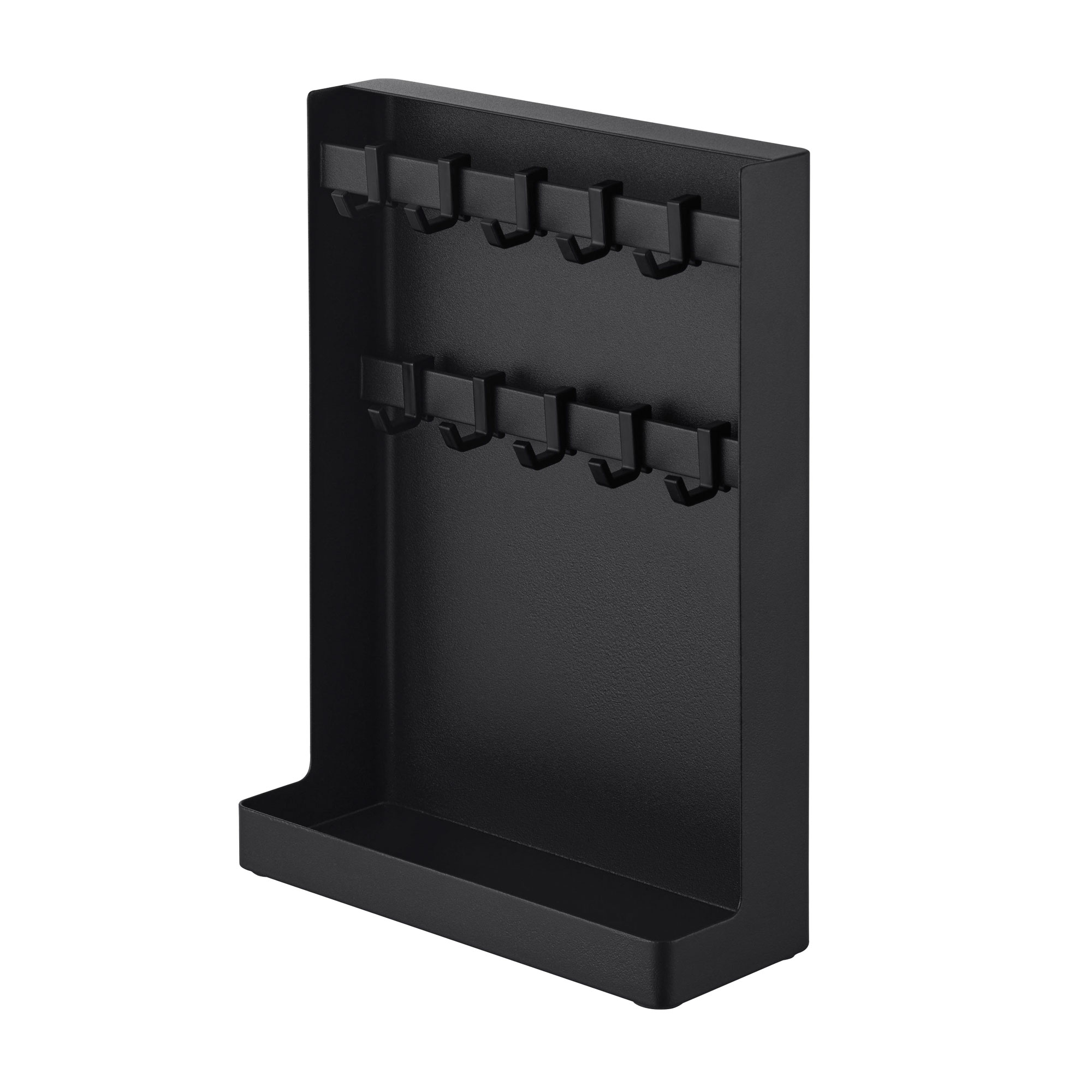 目隠しキーフックスタンド ２段 山崎実業 タワー tower 10340 10341 ホワイト ブラック 公式 鍵 収納 玄関収納 鍵置き 鍵フック マグネット スチール 隠す収納 小物入れ トレイ トレー 印鑑 ペン 忘れ物防止 置き場 玄関周り おしゃれ シンプル スタイリッシュ 鍵かけ