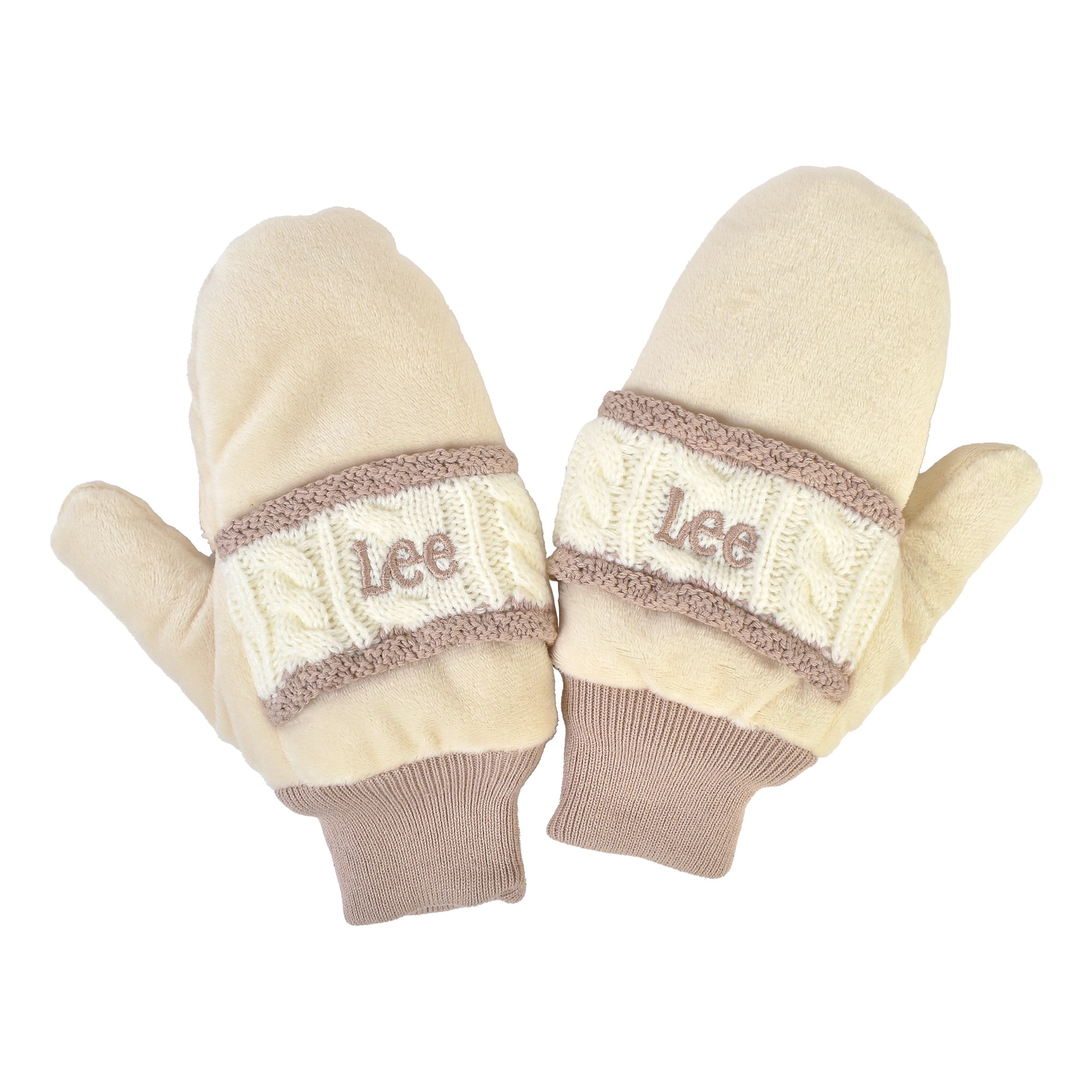 手袋 キッズ 女の子 ミトン ボア もこもこ 裏ボア Lee リー 子供 指なし S 暖かい 冬 アウトドア 通学 防寒 おしゃれ かわいい グローブ スマホ 対応 2way 誕生日 プレゼント クリスマス 女子 小学生 ジュニア 大人 ベージュ グレー ブルー アイボリー ピンク ボアグローブ