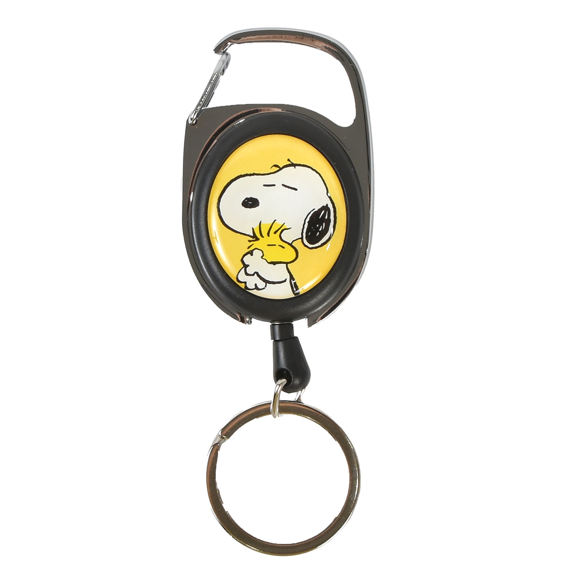 キーホルダー リール付き スヌーピー SNOOPY 可愛い 子供用 レディース キーリング キャラクター カラビナ 鍵 伸びる メタリール 子供 ランドセル 大人 おしゃれ 小学生 中学生 高校生 大学生 通勤 通学 通園 幼稚園 保育園 ストラップ ブラック 黒 白 黄色 ピンク 青 グレー