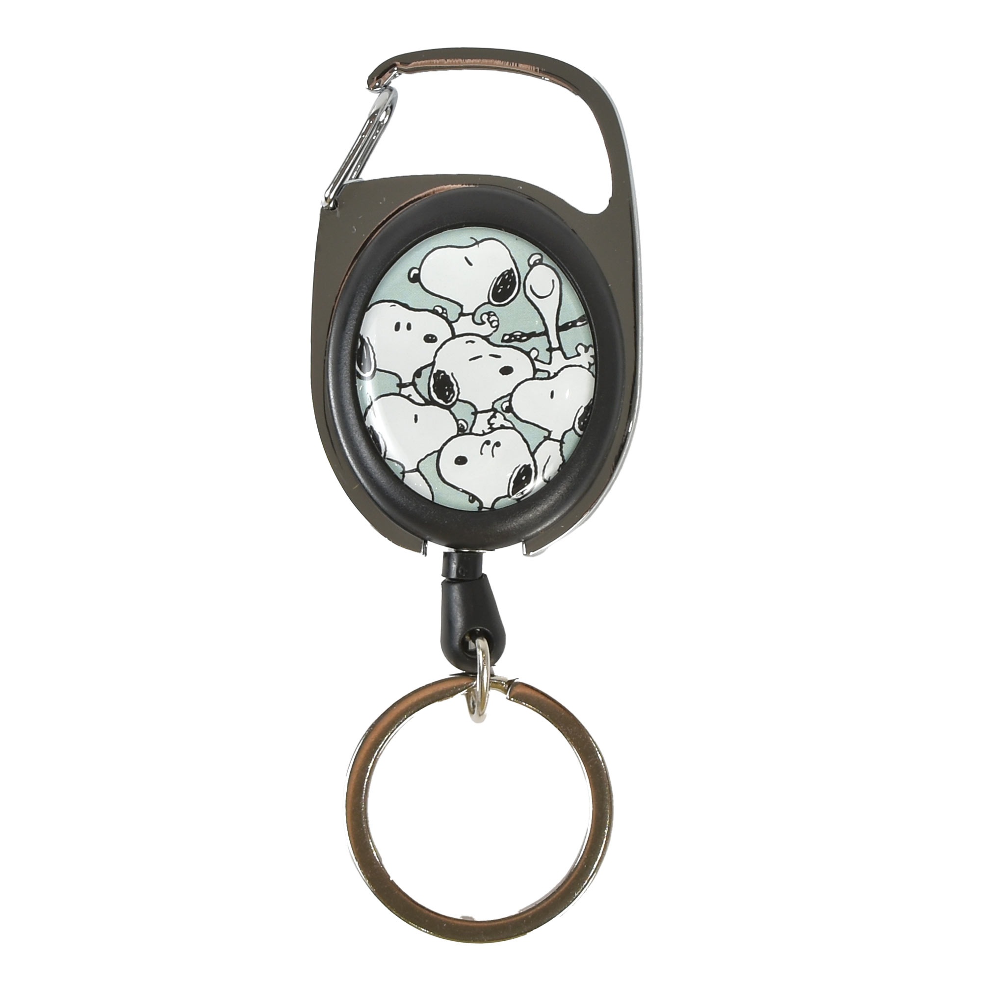 キーホルダー リール付き スヌーピー SNOOPY 可愛い 子供用 レディース キーリング キャラクター カラビナ 鍵 伸びる メタリール 子供 ランドセル 大人 おしゃれ 小学生 中学生 高校生 大学生 通勤 通学 通園 幼稚園 保育園 ストラップ ブラック 黒 白 黄色 ピンク 青 グレー