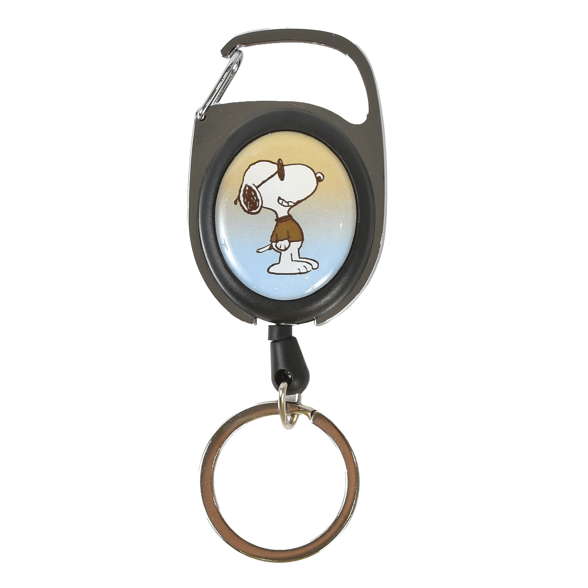 キーホルダー リール付き スヌーピー SNOOPY 可愛い 子供用 レディース キーリング キャラクター カラビナ 鍵 伸びる メタリール 子供 ランドセル 大人 おしゃれ 小学生 中学生 高校生 大学生 通勤 通学 通園 幼稚園 保育園 ストラップ ブラック 黒 白 黄色 ピンク 青 グレー