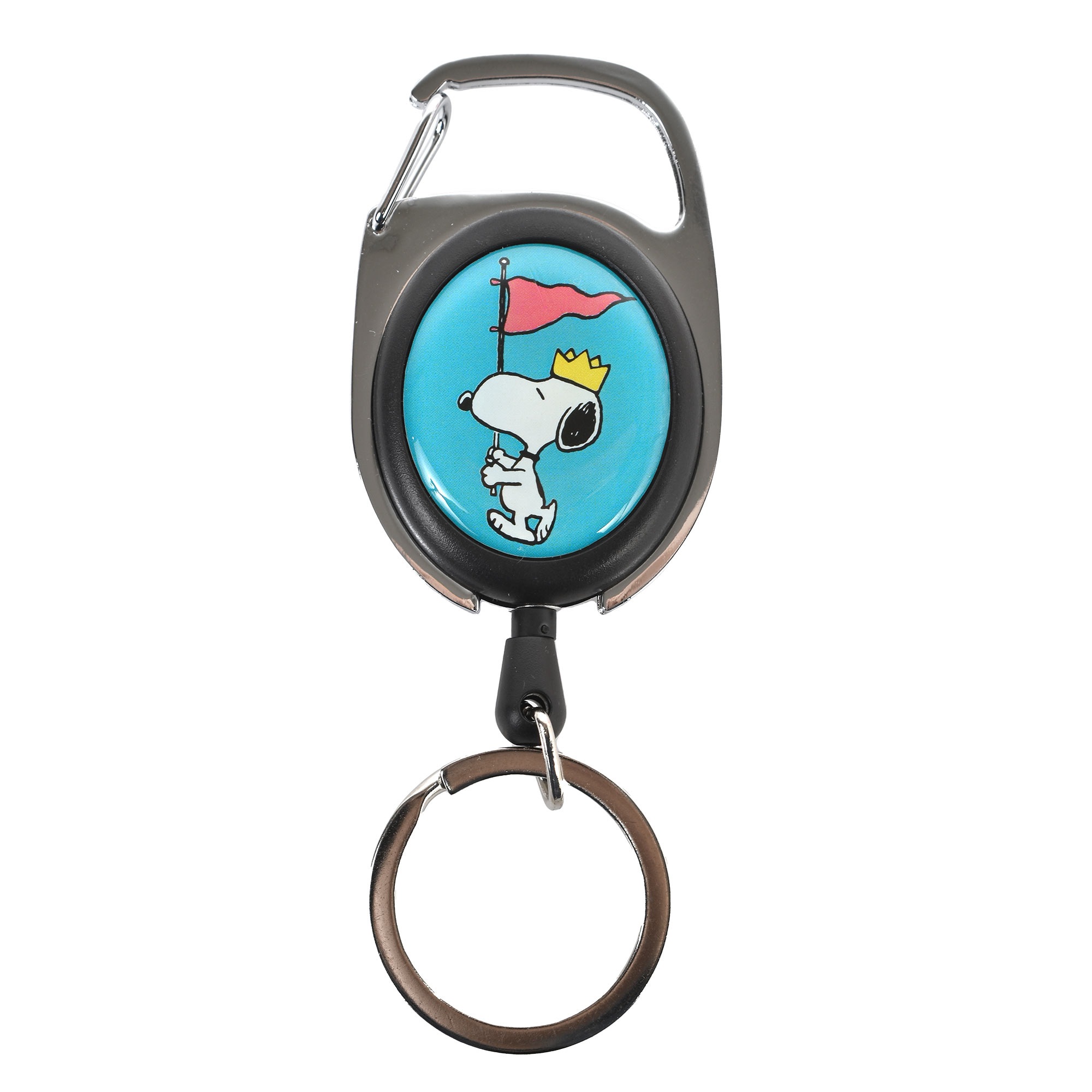 キーホルダー リール付き スヌーピー SNOOPY 可愛い 子供用 レディース キーリング キャラクター カラビナ 鍵 伸びる メタリール 子供 ランドセル 大人 おしゃれ 小学生 中学生 高校生 大学生 通勤 通学 通園 幼稚園 保育園 ストラップ ブラック 黒 白 黄色 ピンク 青 グレー