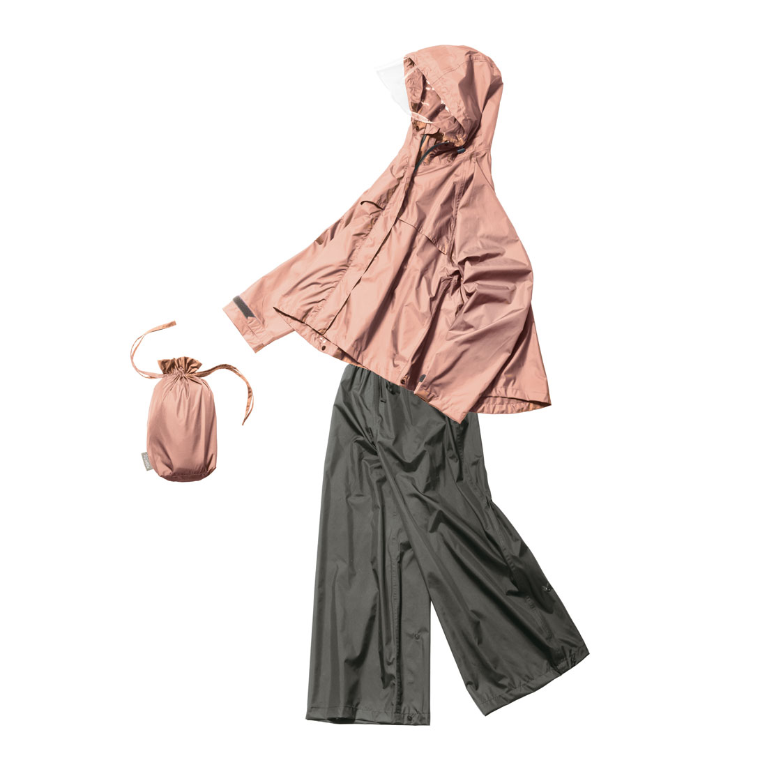 レインスーツ レディース 上下 自転車 おしゃれ ゆったり ワイドパンツ マック Makku 大きめ 体型カバー 着痩せ効果あり かわいい 大人 ピンク グレージュ ブルー 水色 無地 シンプル カッパ レインコート 上下セット 防水 軽量 通勤 通学 雨具 バイク M L LL 蒸れにくい