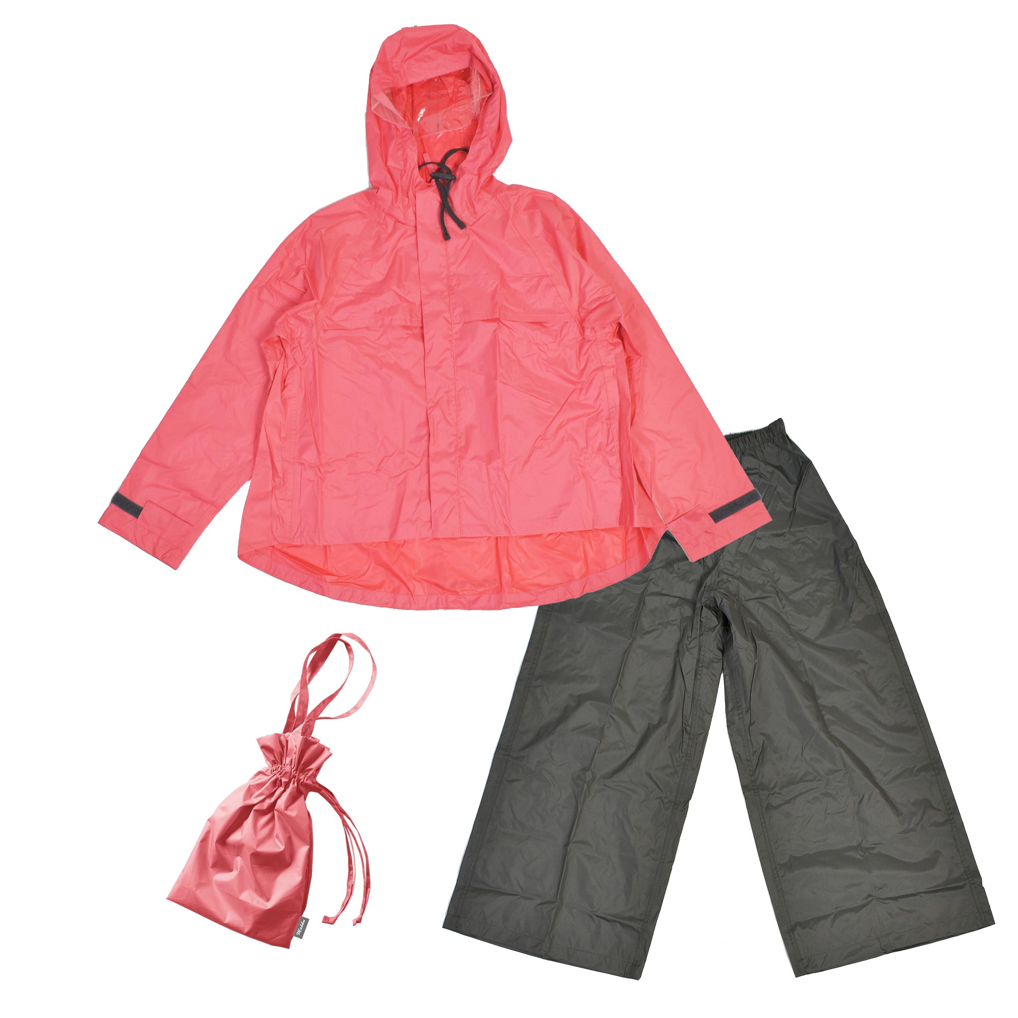 レインコート レディース マック Makku 自転車 上下セット 可愛い きれいめ おしゃれ AS-620S 大人 女性 高校生 ママ 通勤 通学 リュック 対応 ヘルメット 回転 フード 顔濡れない つば付き 軽量 セパレート 耐水圧 透湿 10000mm 防水 撥水 収納袋付き レインスーツ ズボン