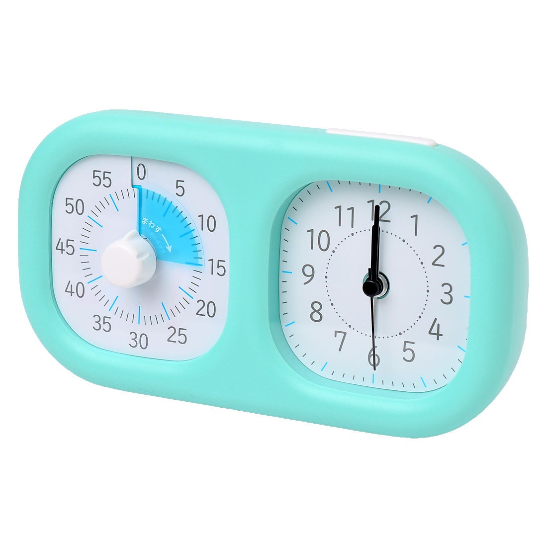タイマー 勉強 時っ感タイマー 時計プラス トキ・サポ LV-3521 子供 小学生 中学生 高校生 大学生 静音 アラーム スヌーズ機能 シンプル 目覚まし時計 学習用タイマー 受験勉強 宿題 自習 集中 塾 図書館 学校 リビング 学習 電池式 単3乾電池 水色 かわいい